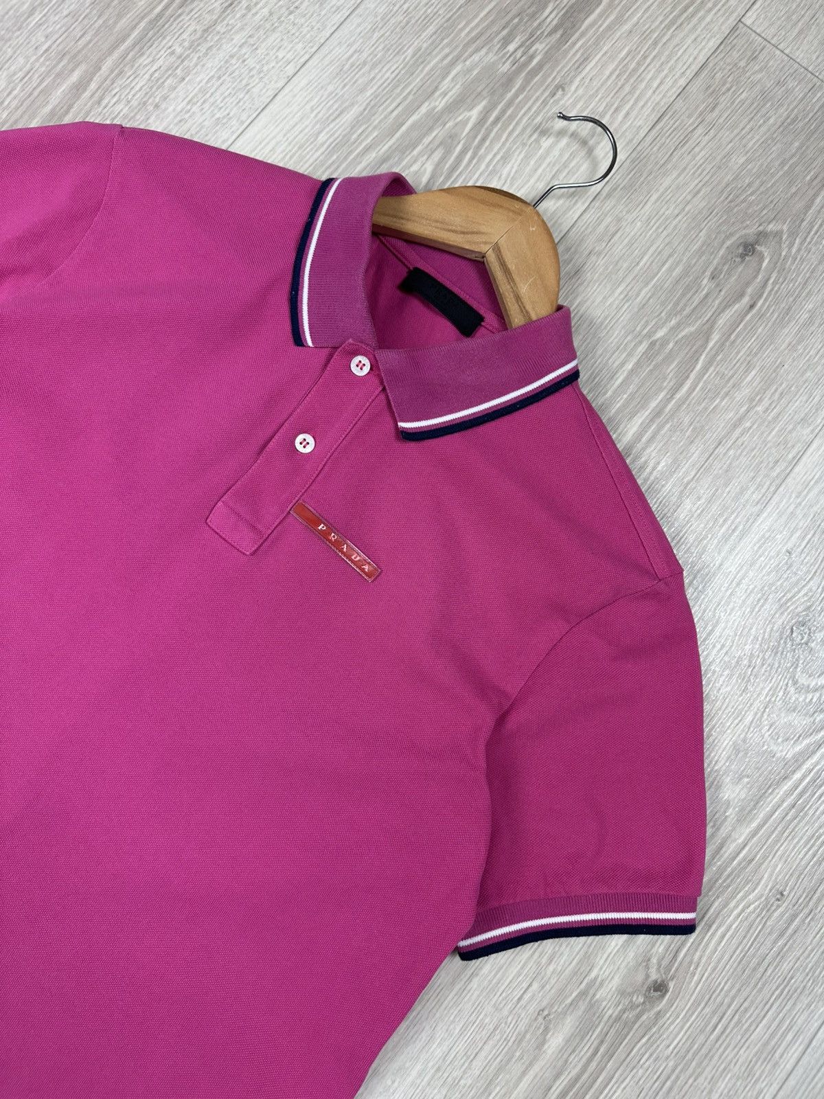 Prada PRADA Pink Polos Shirt Red Tab Size L Size US L / EU 52-54 / 3 - 2 Thumbnail