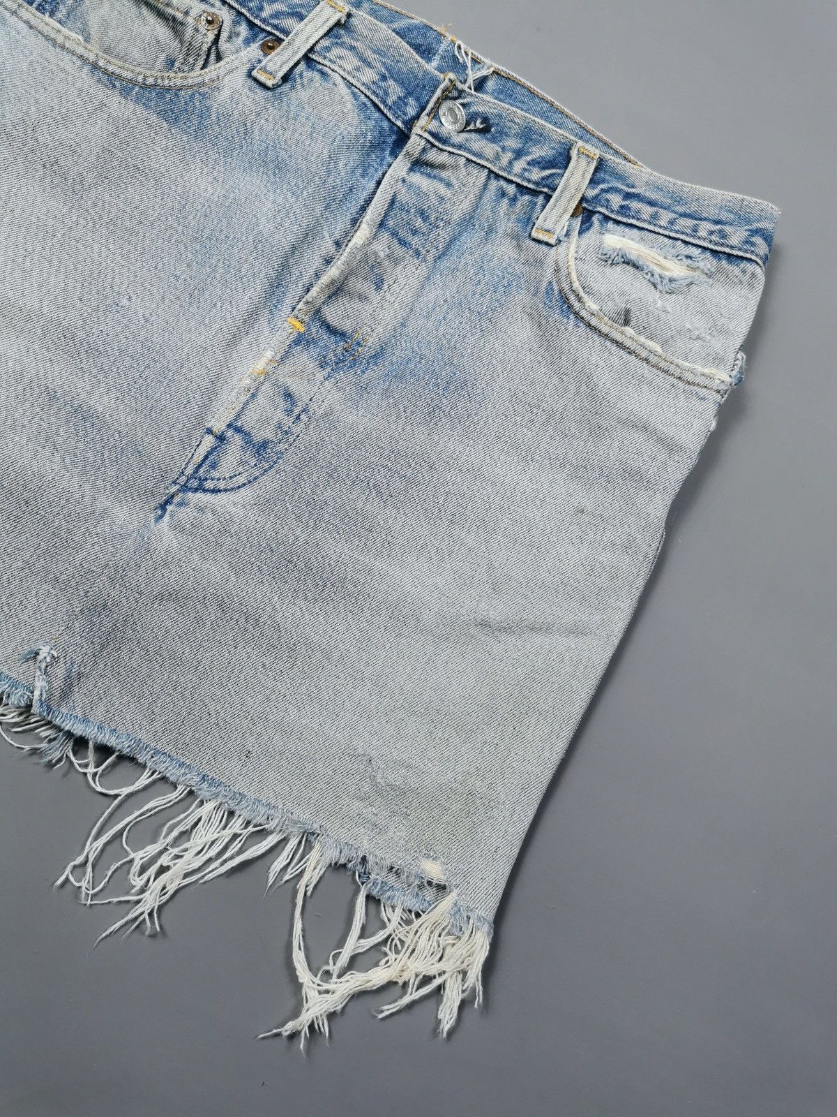 Levi's Thrashed Vintage 70s 80s Levis Custom Skirt Selvedge Size 31" - 2 Thumbnail