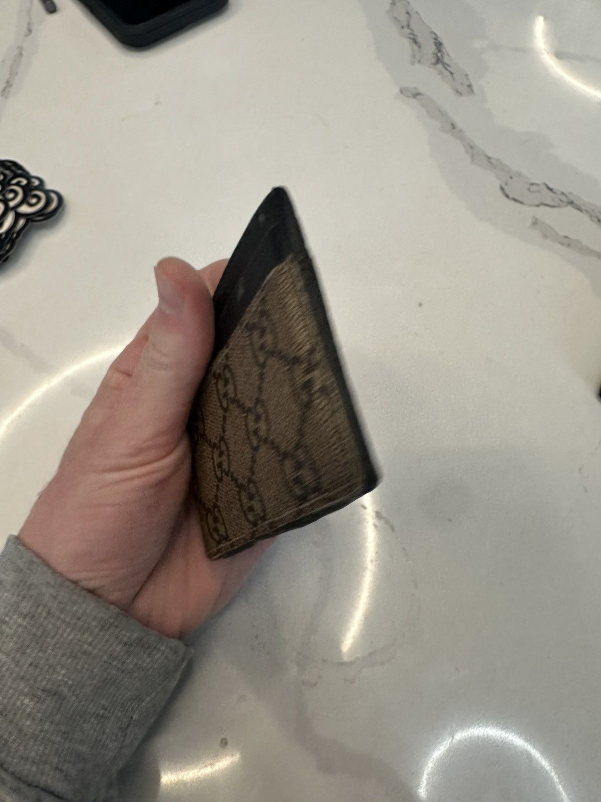 Gucci Gucci GG Kingsnake print card holder brown Size ONE SIZE - 3 Thumbnail