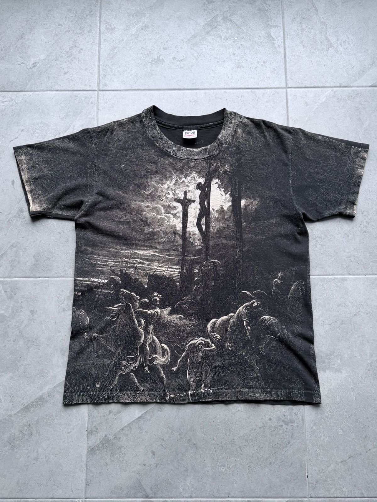 Vintage Vintage 90s Gustave Dore Jesus AOP Art T-Shirt Tee Size US L / EU 52-54 / 3 - 2 Thumbnail