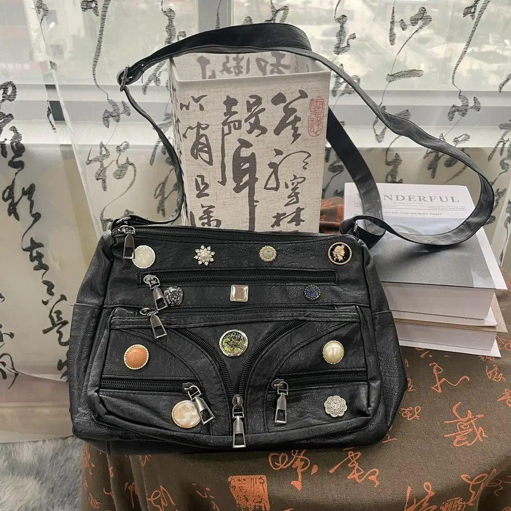 Other Black PU Leather Patchwork Crossbody Bag Size ONE SIZE - 1 Thumbnail