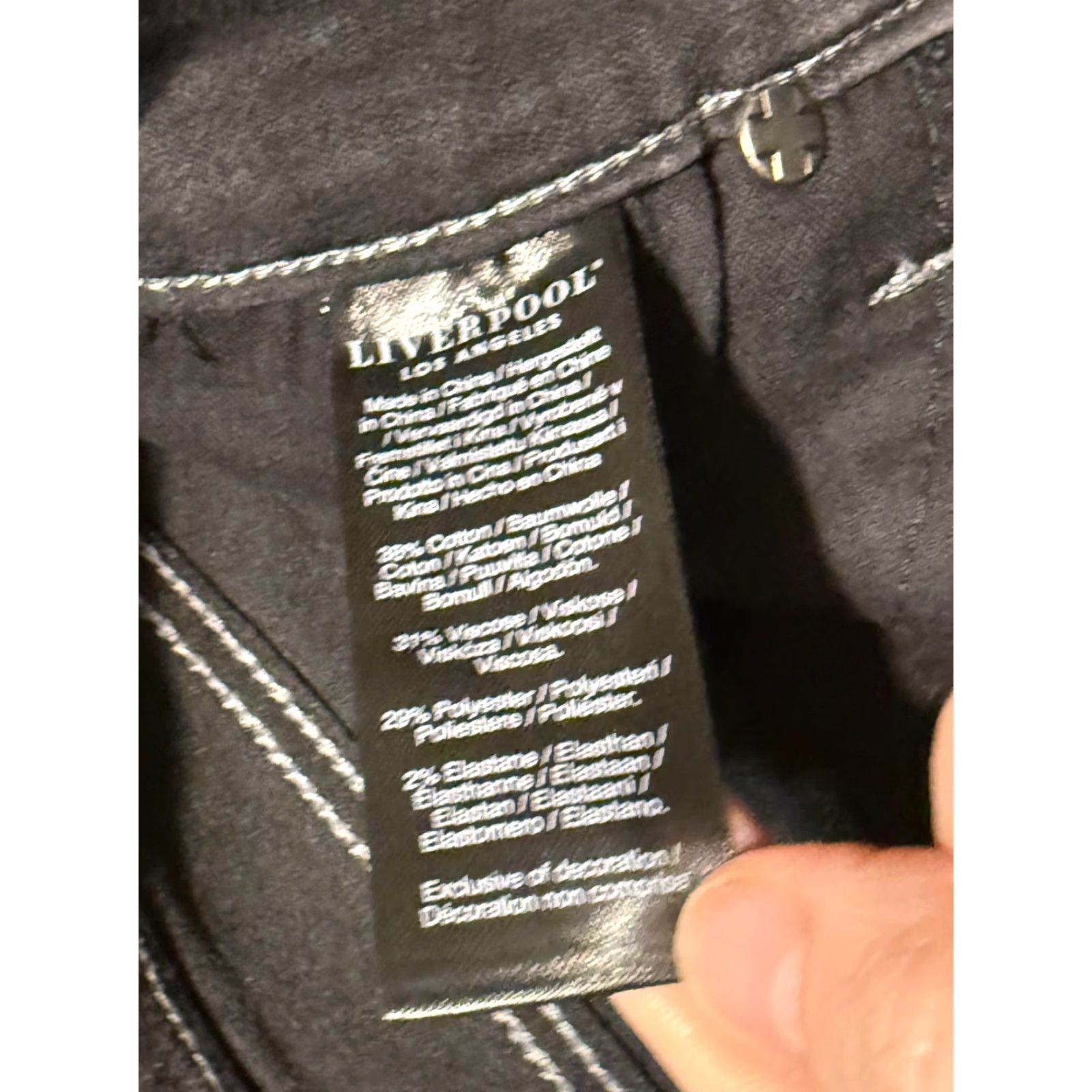 Vintage Liverpool Jeans Women's Skinny Jeans Mid Rise Black Denim 27 Inseam 4 5-Pocket Stretch Size 27" / US 4 / IT 40 - 6 Thumbnail