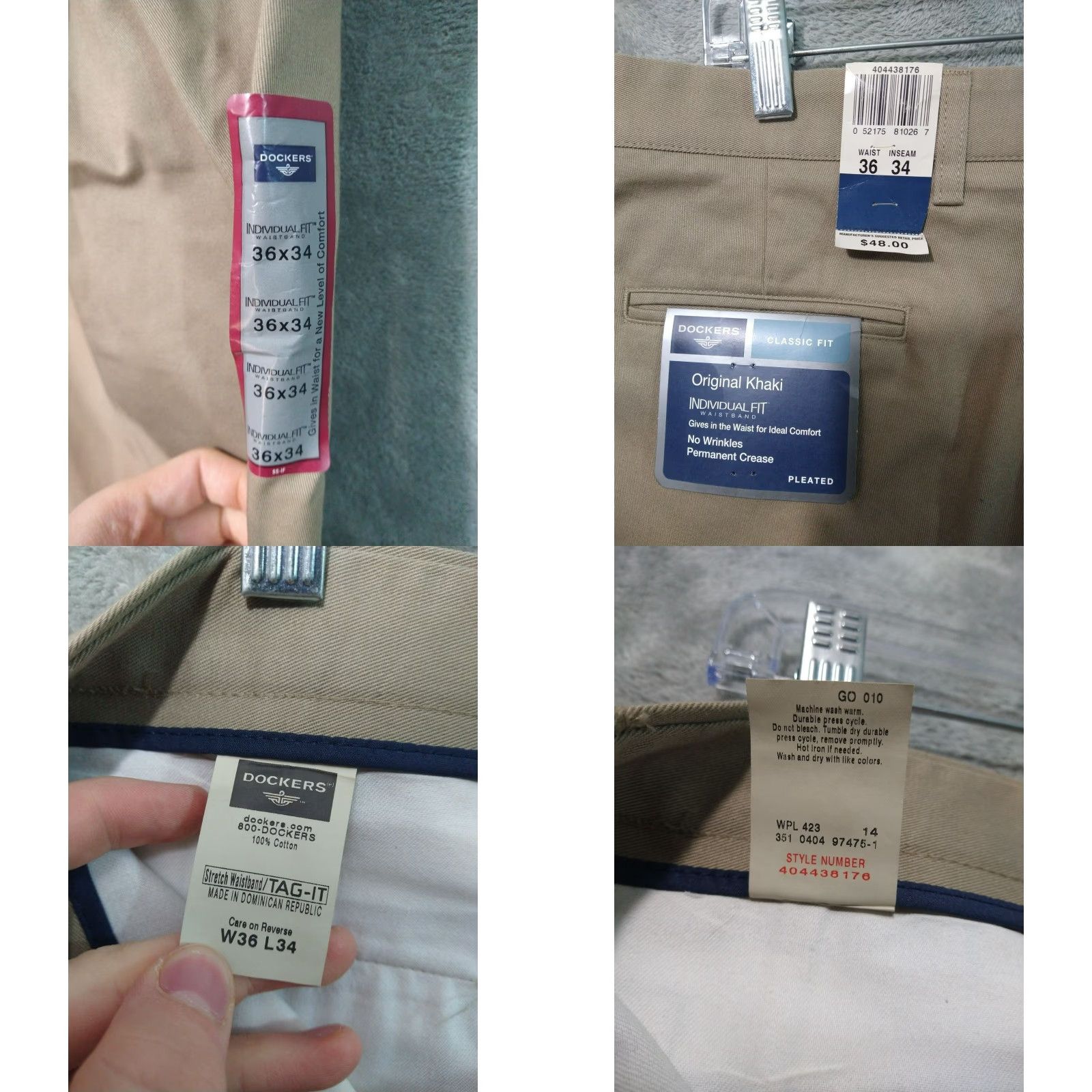 Dockers Dockers Pants Mens 36x34 Beige Classic Fit Pleated Khakis Classic Mens Pants Beige Cotton 36 Inseam 34 Straight Wide-Leg Preppy Theme Mens Size US 36 / EU 52 - 8 Thumbnail