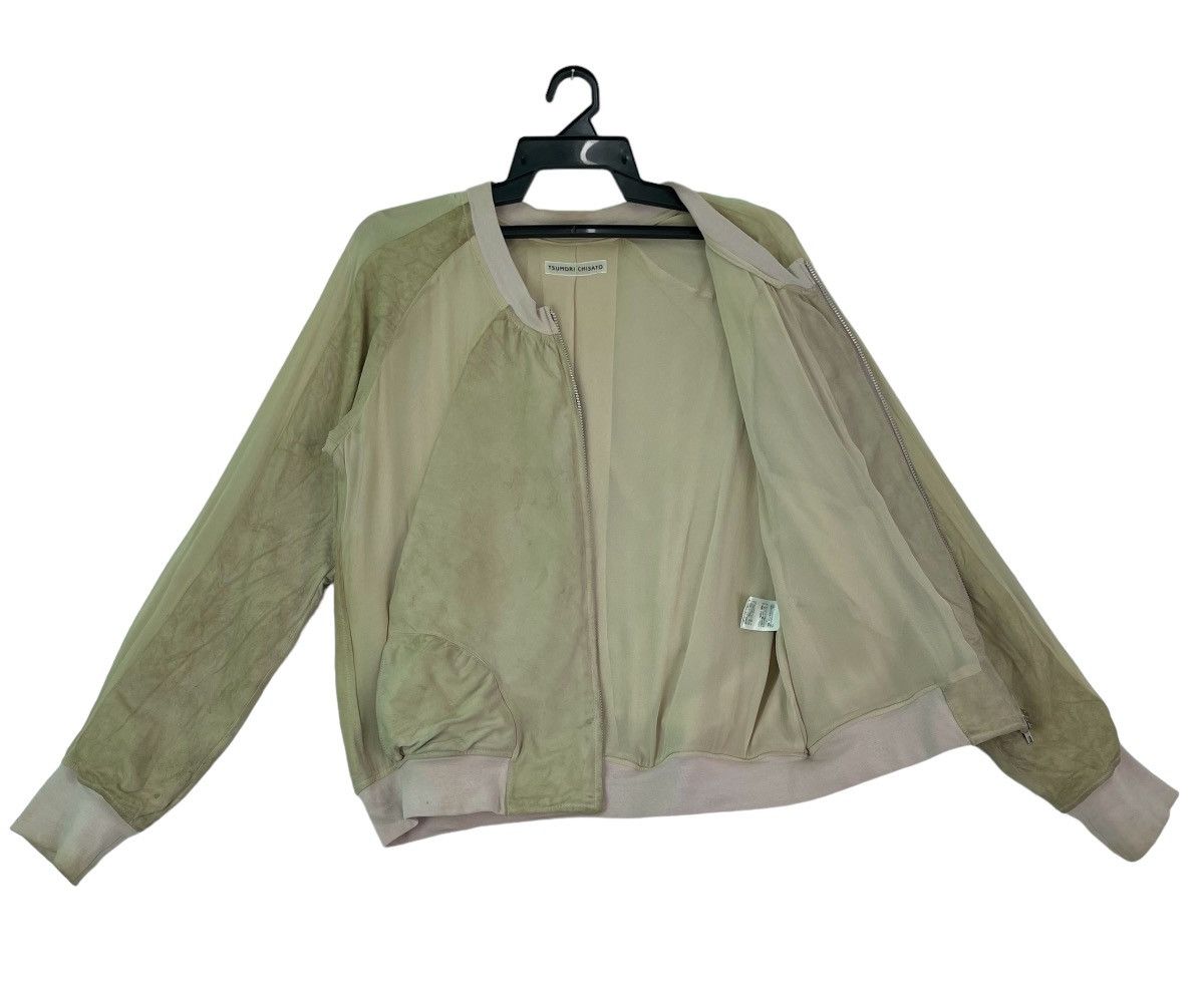 Issey Miyake × Tsumori Chisato Vtg 90s Tsumori Chisato sheepskin partly silk bomber jacket Size M / US 6-8 / IT 42-44 - 3 Thumbnail