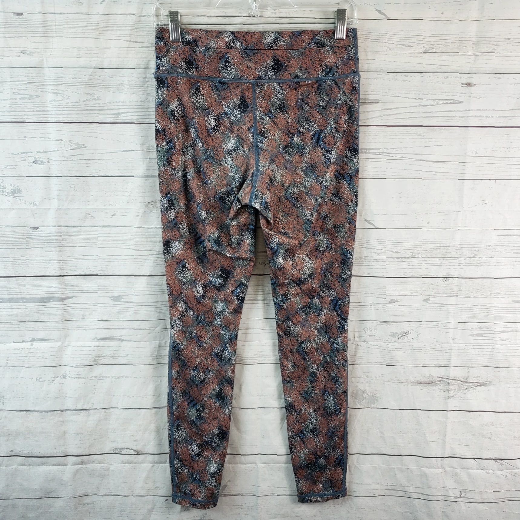 Vintage Carve Designs Leggings Womens Sz Small Blue Brown Mid Rise Size 28" / US 6 / IT 42 - 3 Thumbnail