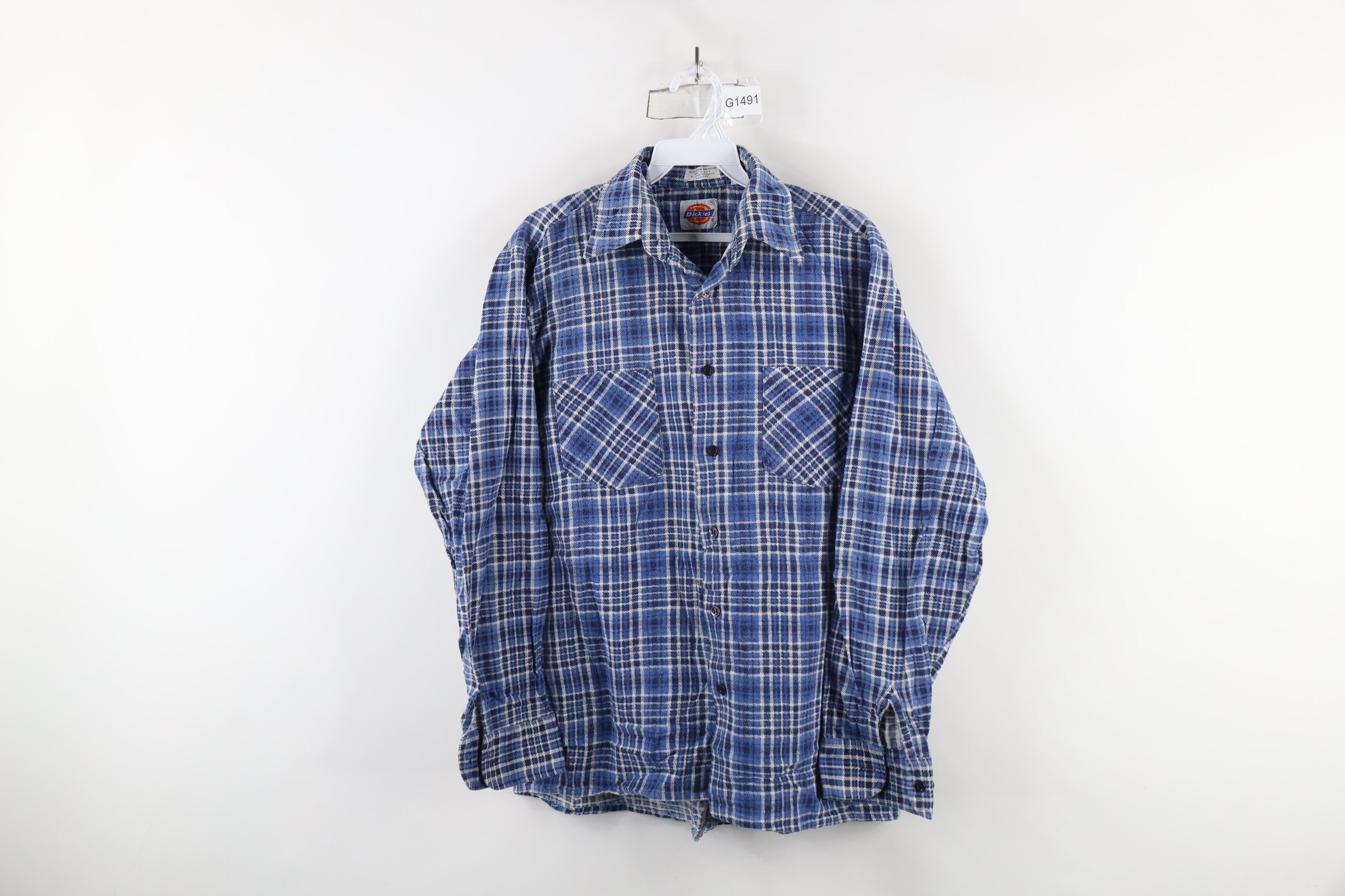 Dickies × Vintage Vintage 70s Dickies Flannel Collared Button Shirt Plaid USA Size US M / EU 48-50 / 2 - 1 Thumbnail