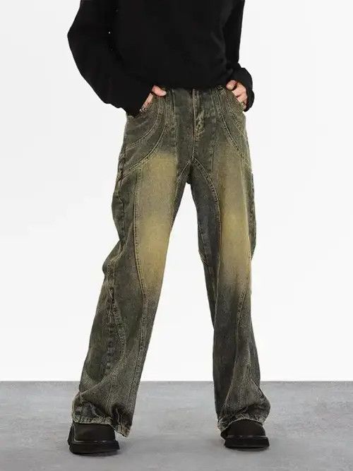 Jean Vintage straight-leg draped jeans Size US 32 / EU 48 - 5 Thumbnail