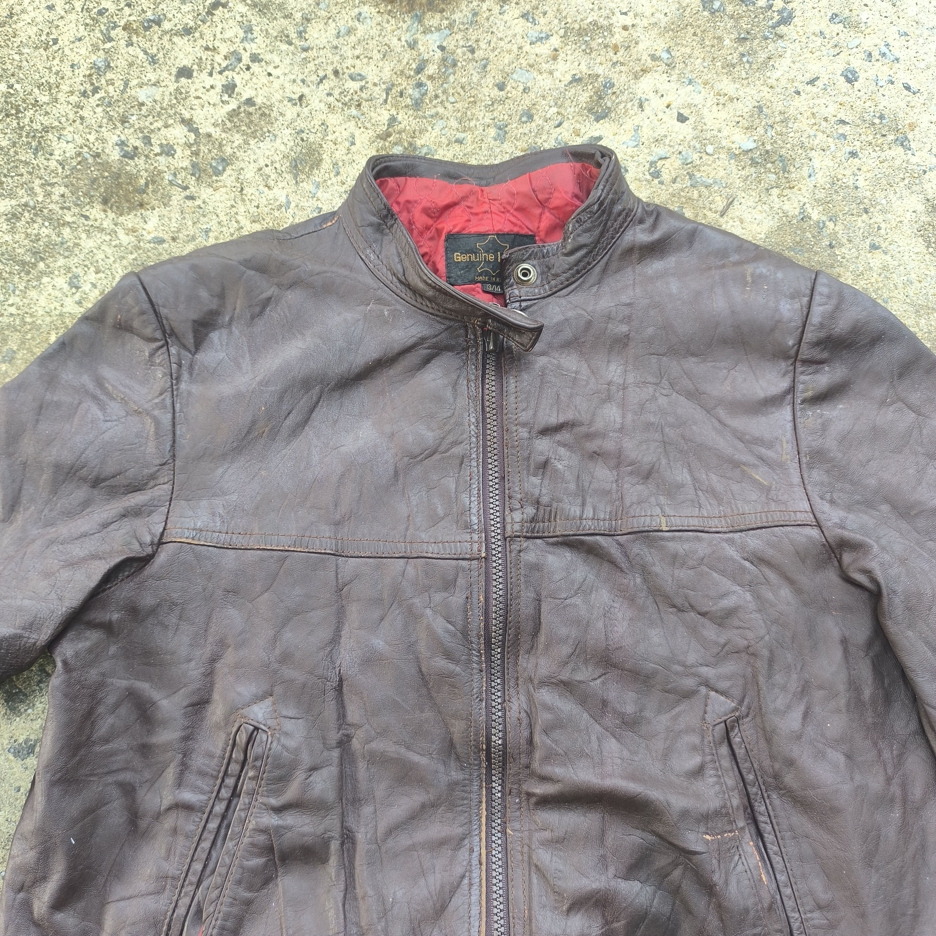 Vintage 80s vintage leather jacket biker dark brown Size M / US 6-8 / IT 42-44 - 3 Thumbnail