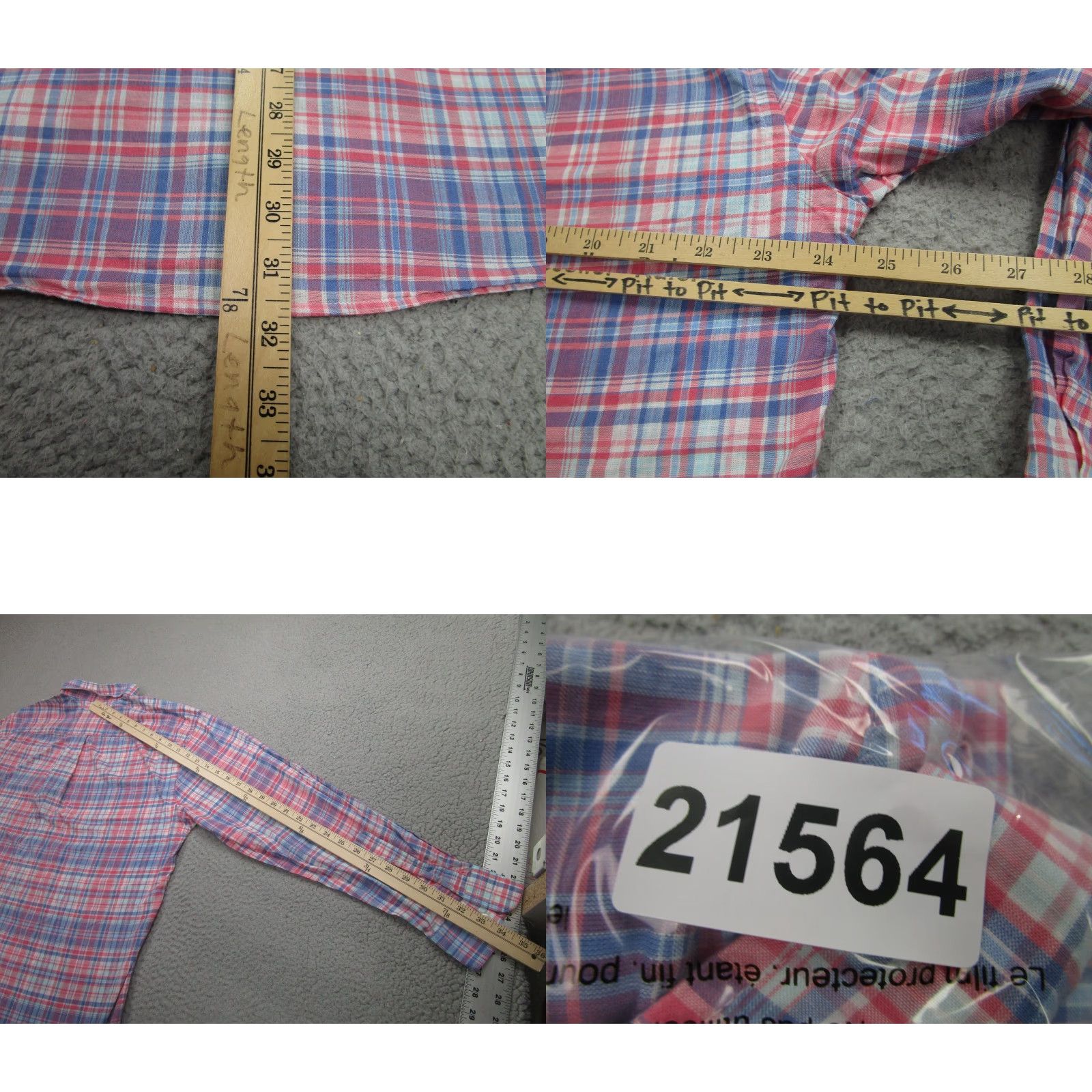 Vineyard Vines Vineyard Vines Shirt Mens Large Pink Blue Plaid Classic Fit Tucker Cotton Preppy Size US L / EU 52-54 / 3 - 8 Thumbnail