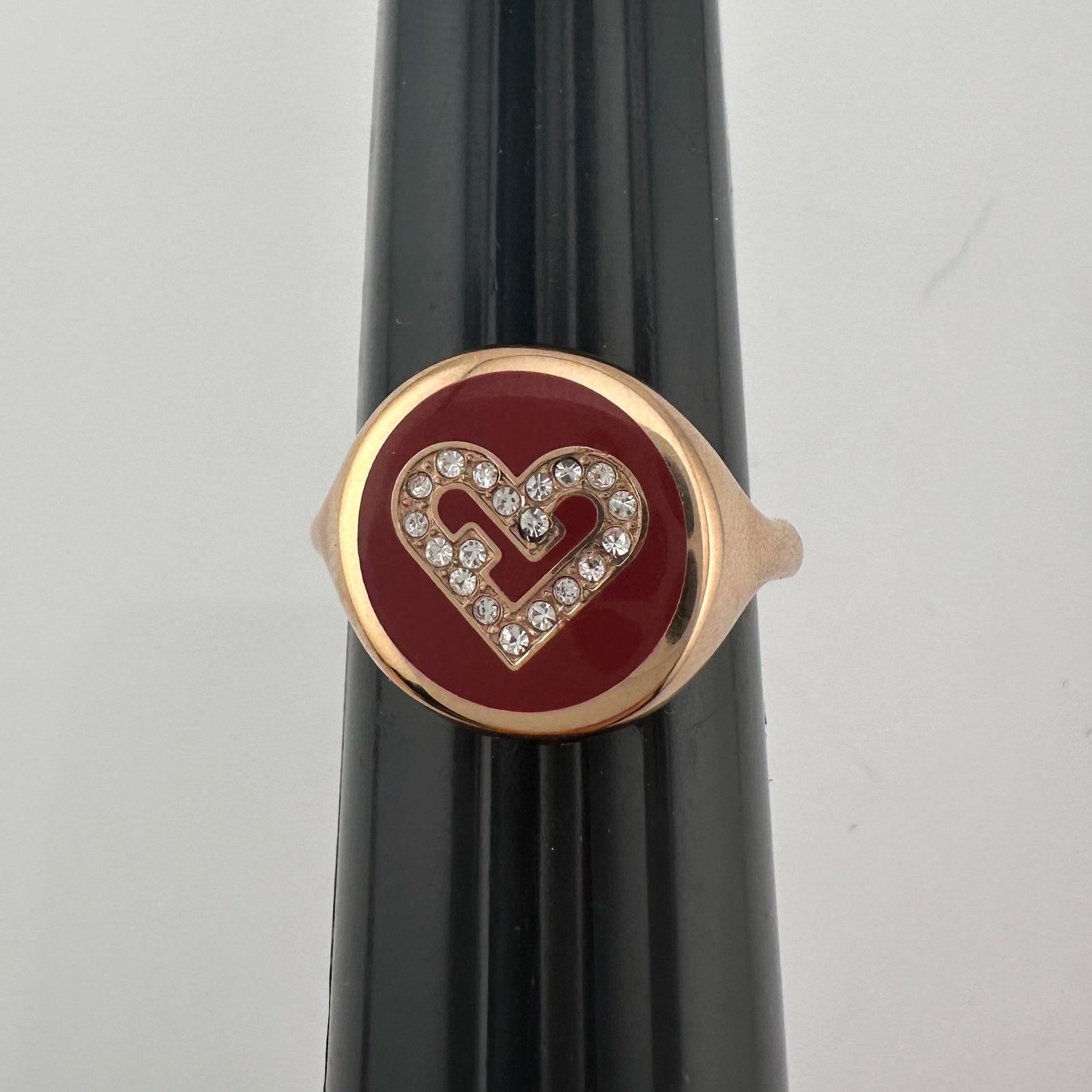 Furla Furla Heart Ring - Rose Gold Overlay with Crystal Heart Size ONE SIZE - 12 Thumbnail