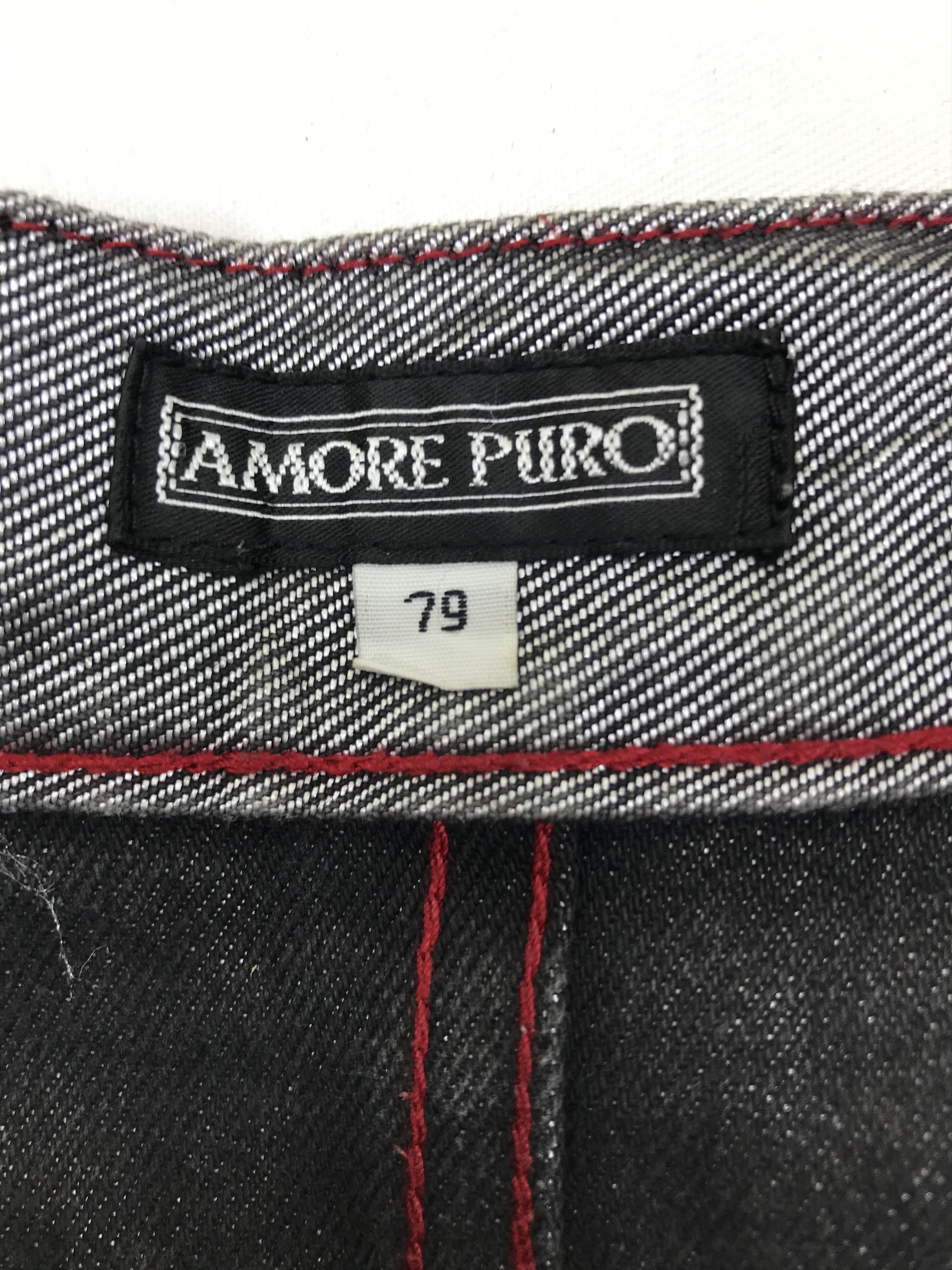 Japanese Brand Baggy Jeans Amore Puro Multi Pocket Glossy Grey Wide Denim Size US 31 - 14 Thumbnail