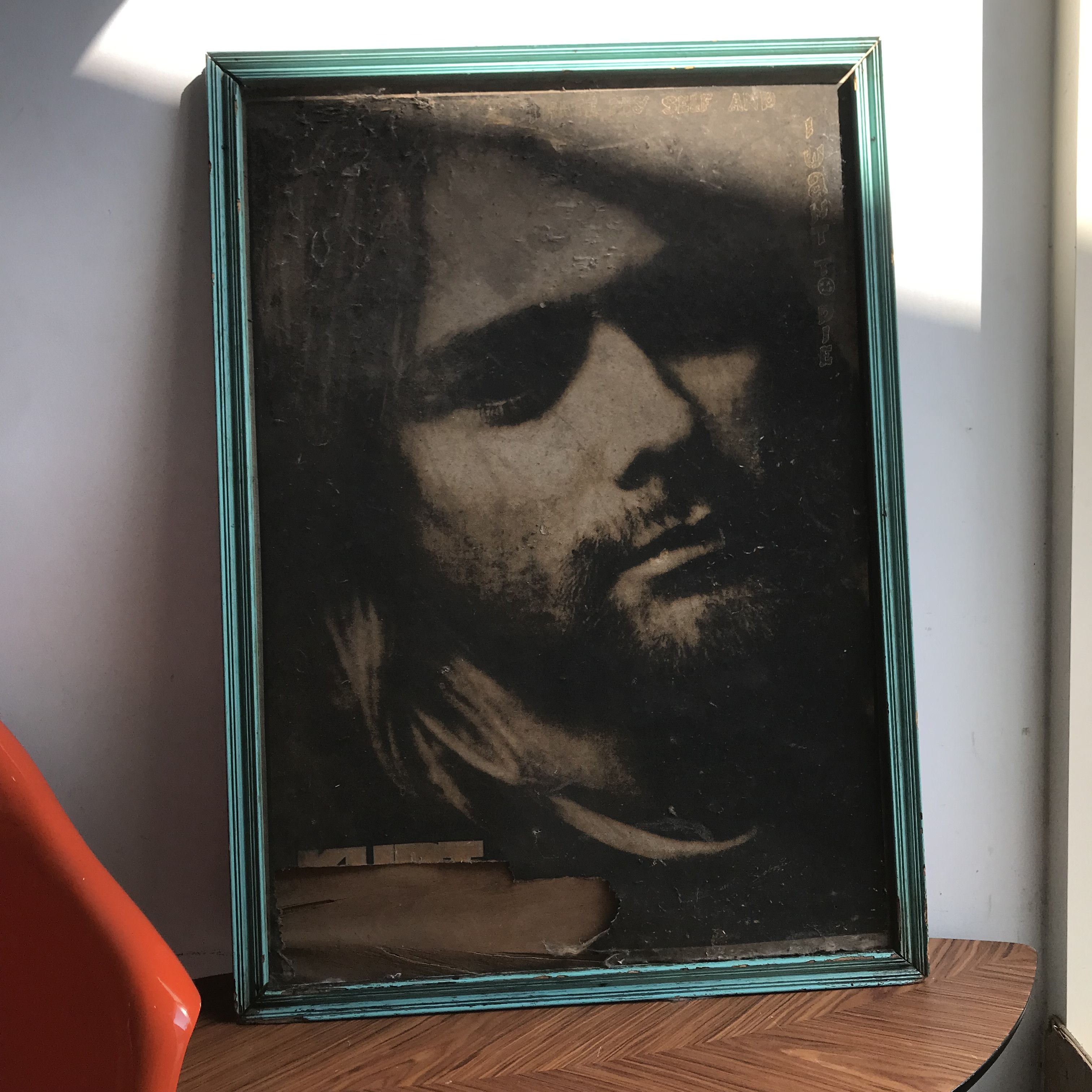 Other Vintage 1990s Nirvana Kurt Cobain BIG Poster Canvas framed Size ONE SIZE - 9 Thumbnail