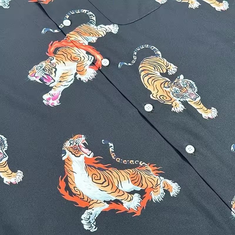 Other Hawaiian Aloha Shirt Animal Tiger Stripe Printed Size US XL / EU 56 / 4 - 2 Thumbnail