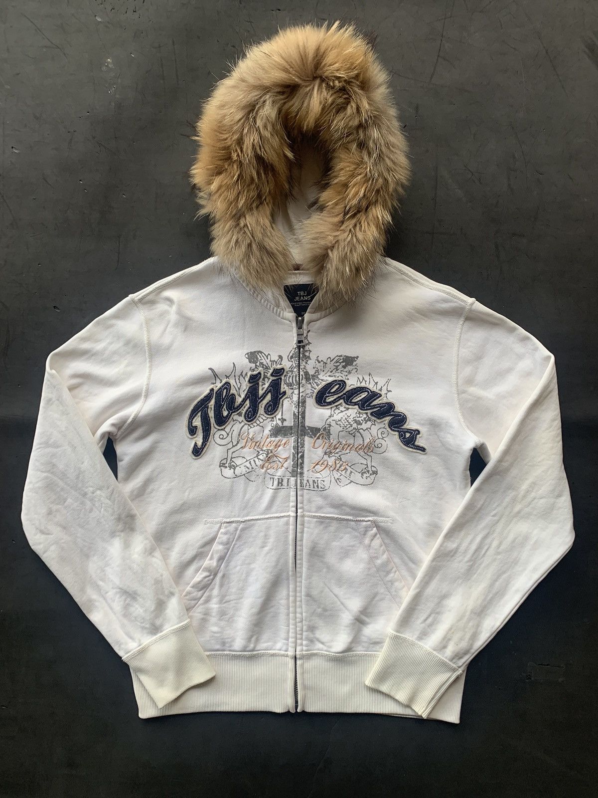 image of Fur Hoodie Tbj Zipper Ifsixwasnine Lgb in White, Men's (Size Large)