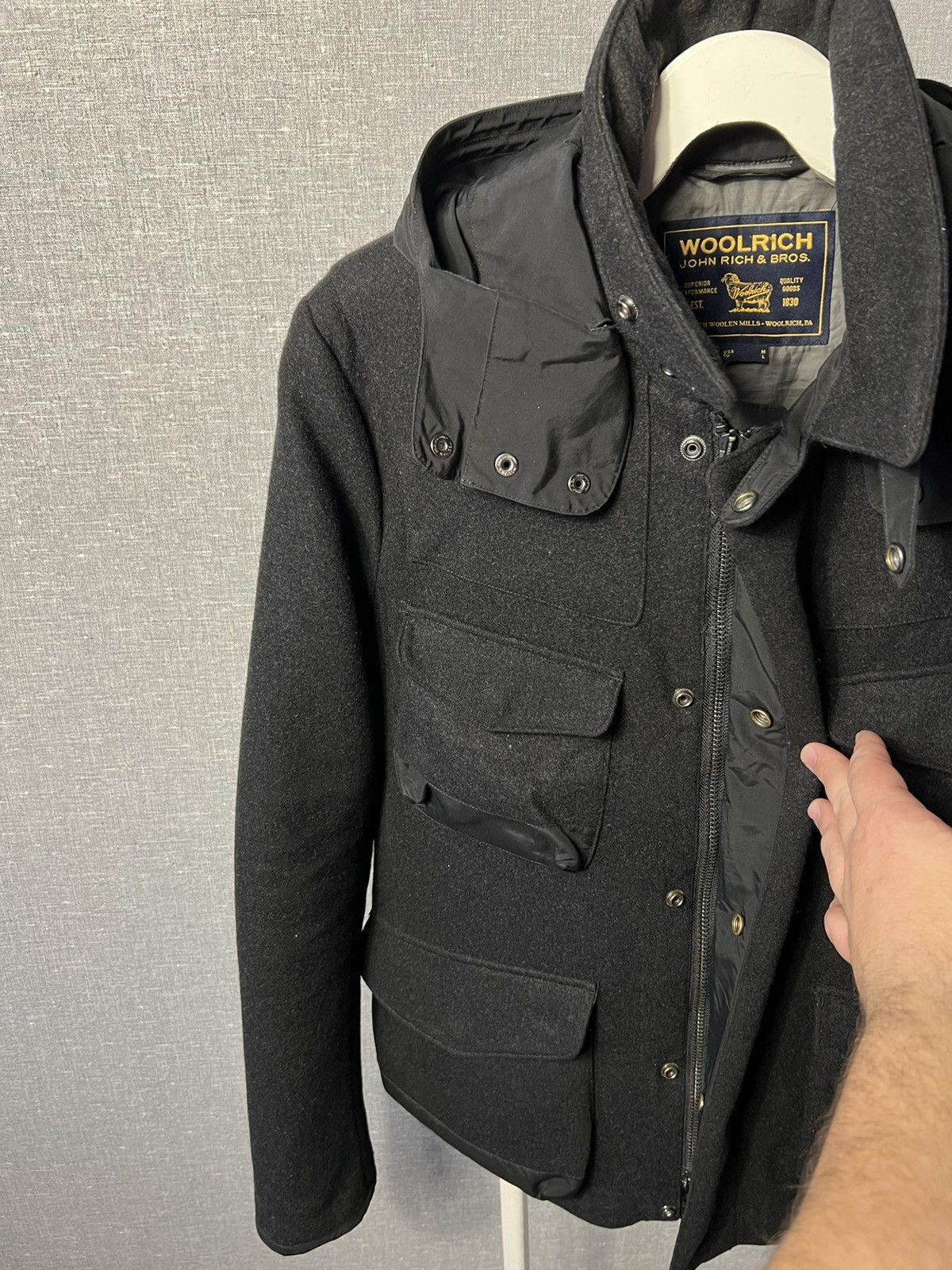 Woolrich Woolen Mills Rare Woolrich Wool + Nylon Hooded Jacket Size M Size US M / EU 48-50 / 2 - 11 Thumbnail