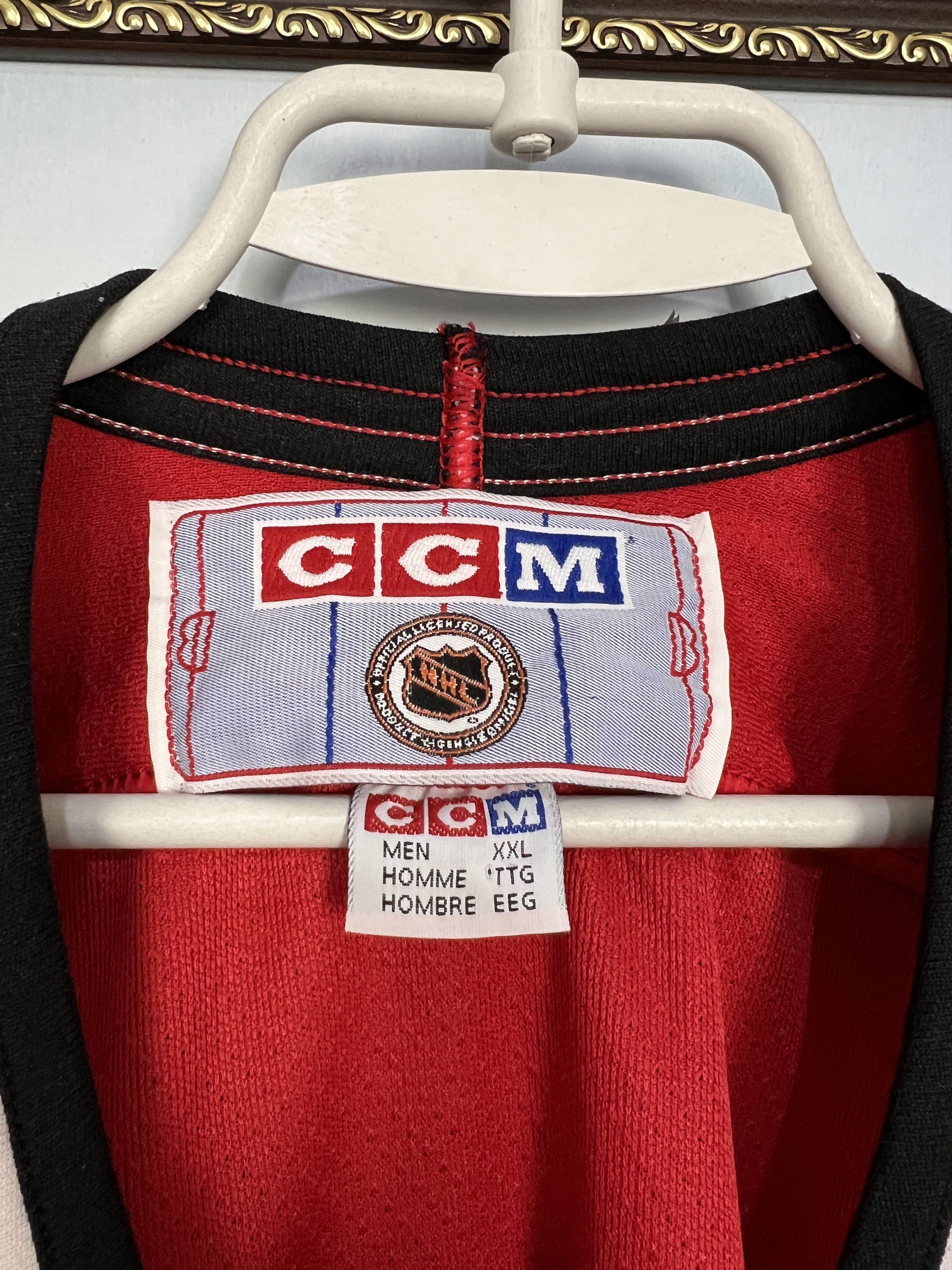 Ccm Vintage 90's NHL Chicago Blackhawks CCM Hockey Jersey Red Size US XXL / EU 58 / 5 - 6 Thumbnail