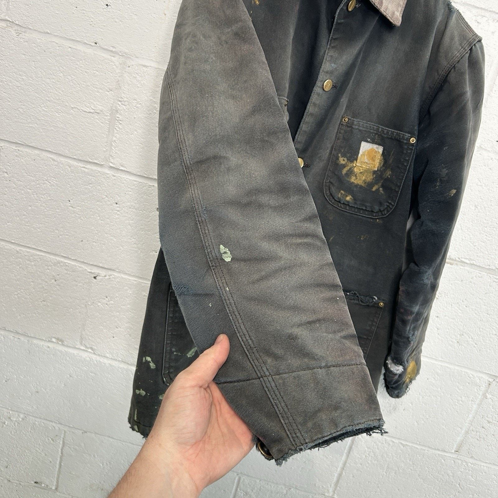 Carhartt Thrashed Vintage Carhartt Blanket-Lined Chore Coat “Black” Size US S / EU 44-46 / 1 - 10 Thumbnail