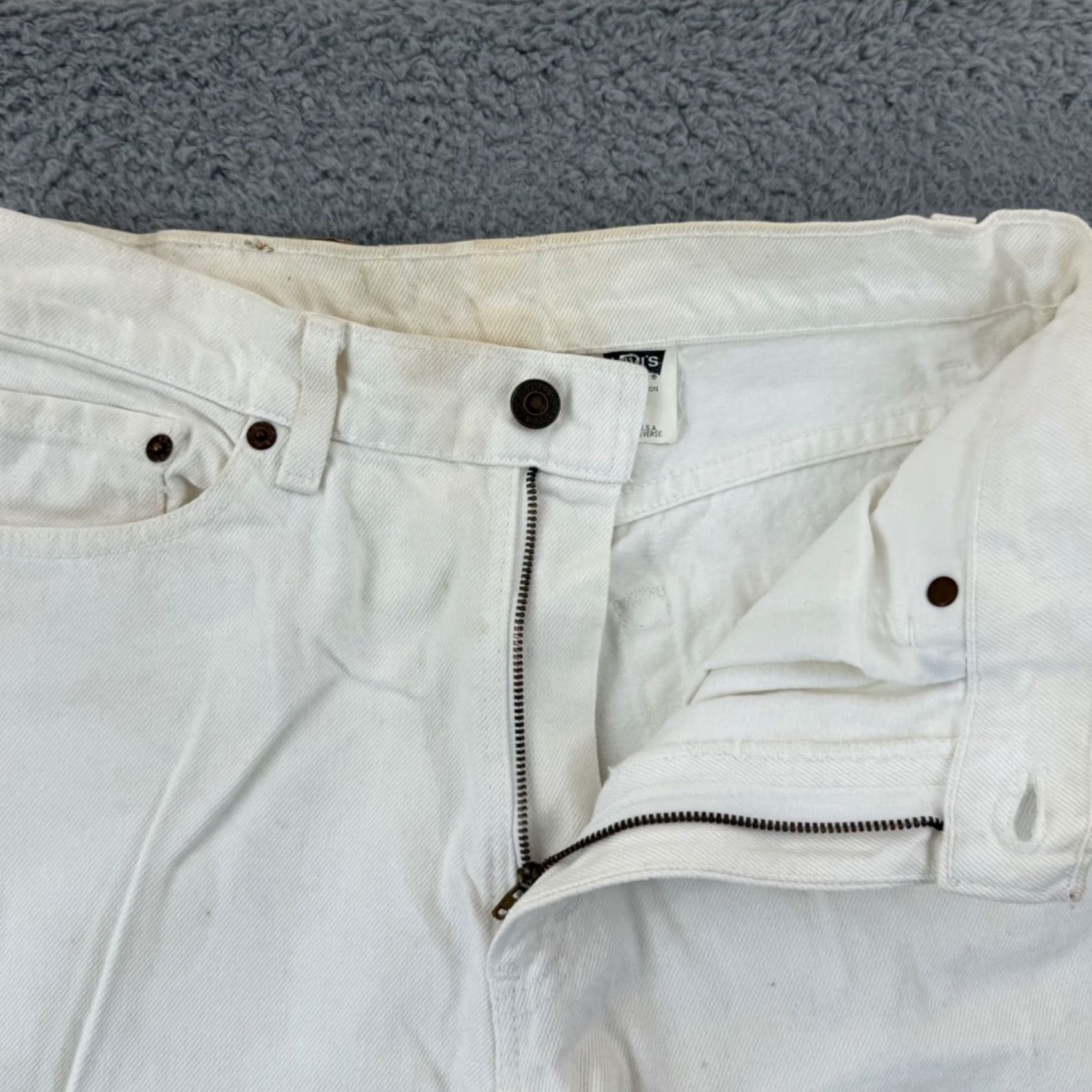 Levi's VINTAGE Levi's 550 Jeans Womens 11 White Denim 90s Relaxed Tapered Leg USA Size 32" / US 10 / IT 46 - 6 Thumbnail