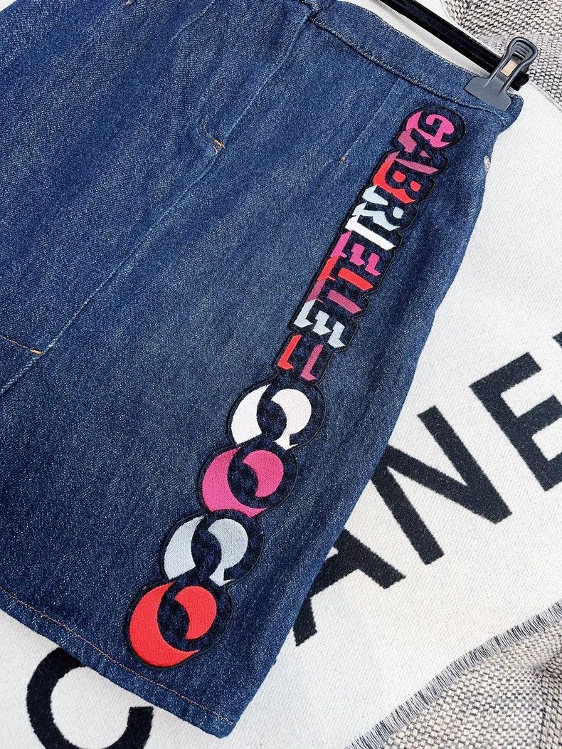 Chanel Chanel Gabrielle Denim Mini Skirt Size 37" - 7 Thumbnail