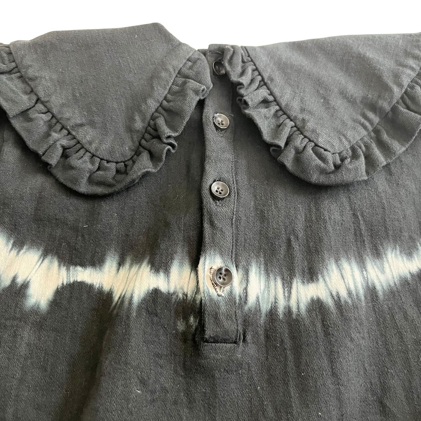 Other Steph Black Denim Tie Dye Exaggerated Collar Dress Size XS / US 0-2 / IT 36-38 - 5 Thumbnail
