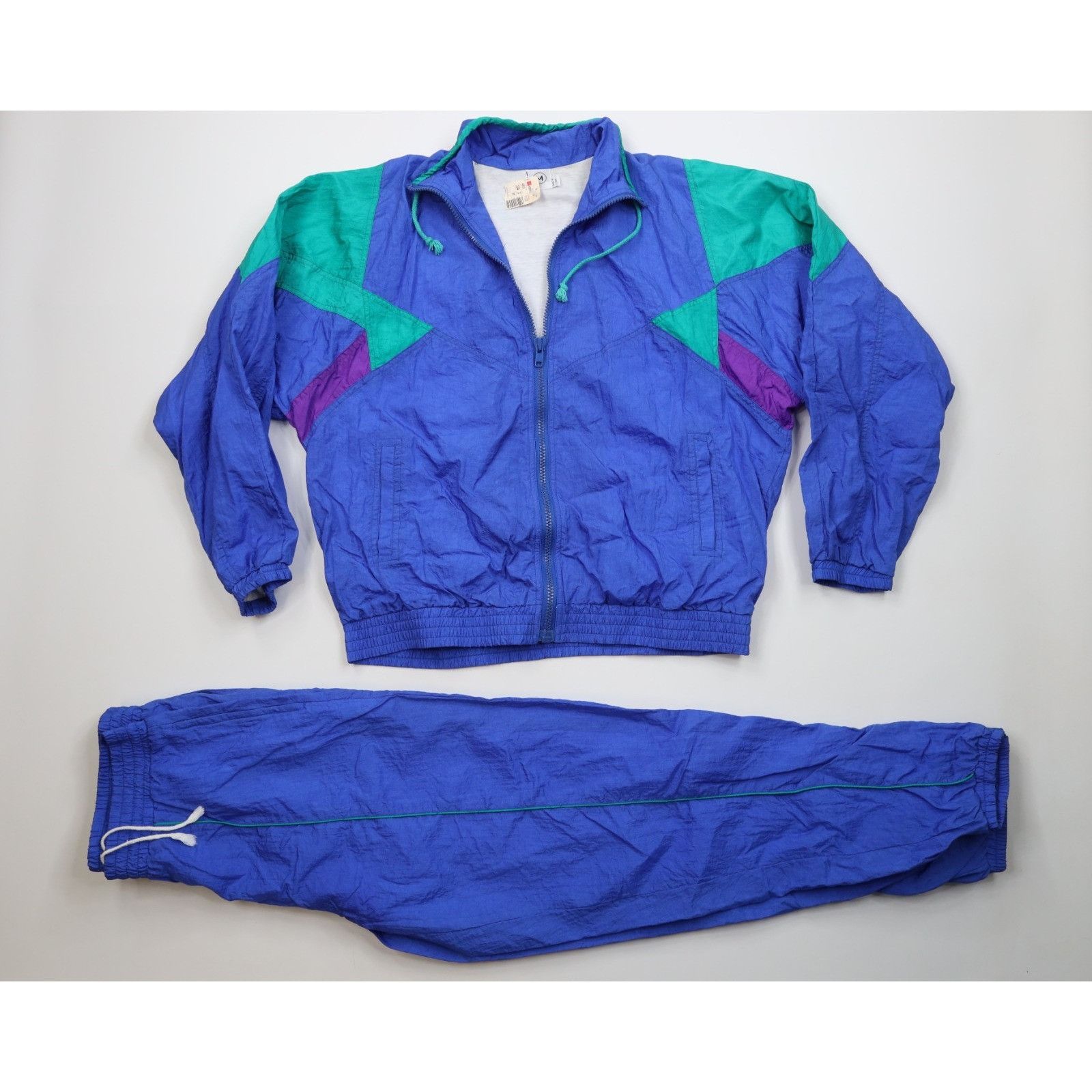 Vintage New Vintage 90s Streetwear 2 Piece Windbreaker Track Suit Size M / US 6-8 / IT 42-44 - 1 Thumbnail