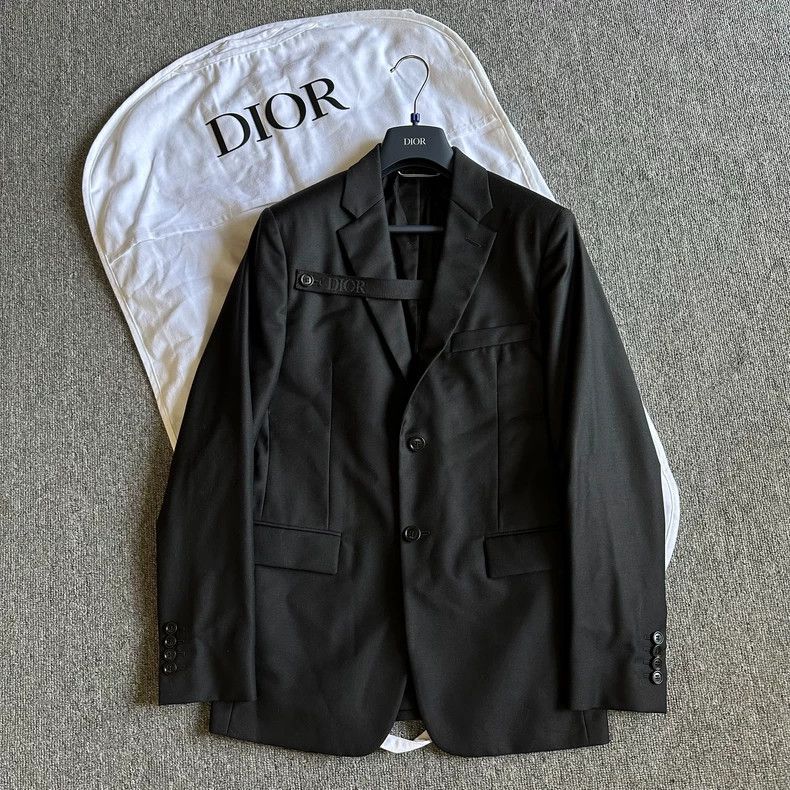 Dior Dior The latest black streamer strap logo suit 2504-Nextarr Size 44R - 1 Thumbnail