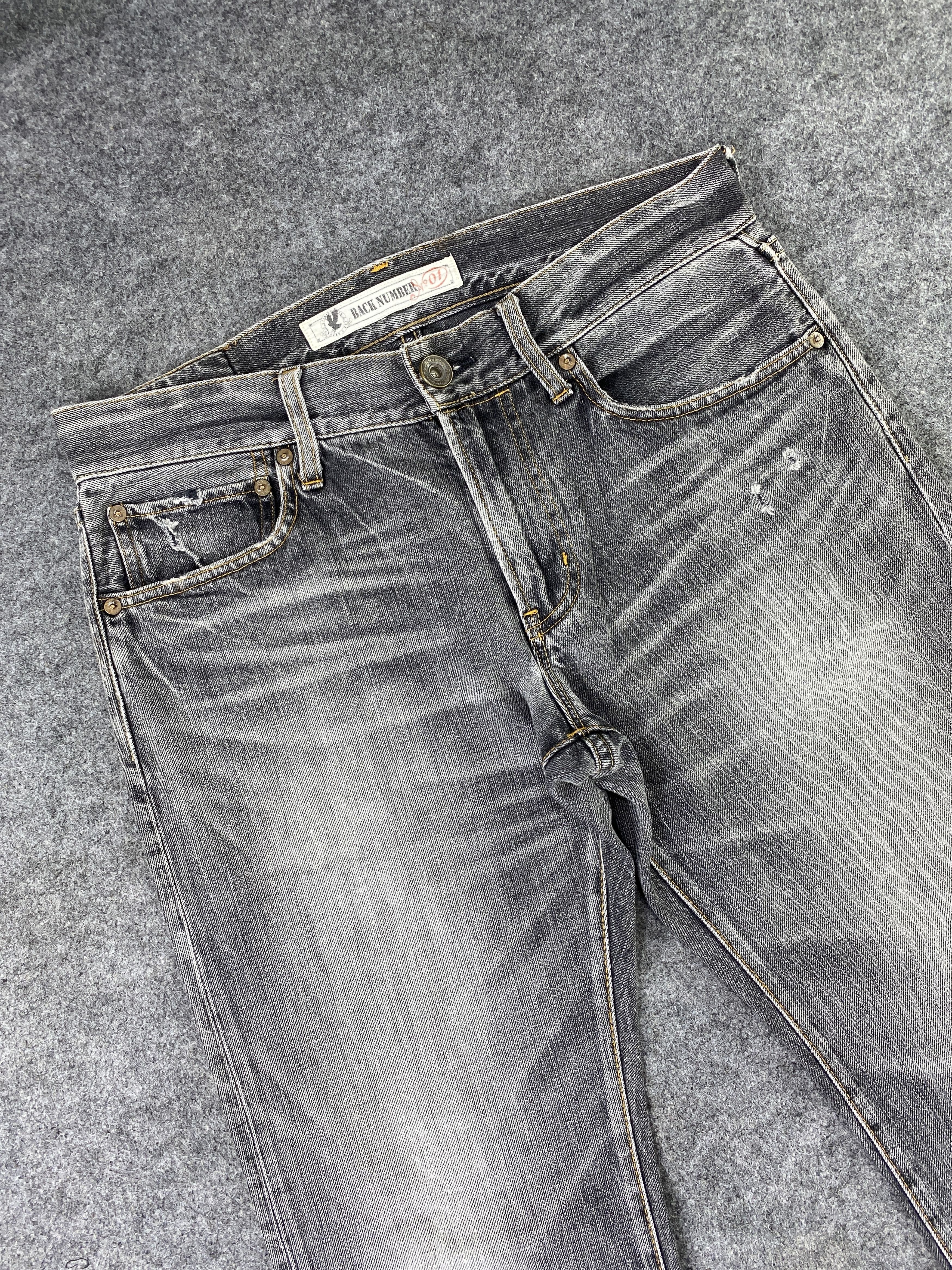 Japanese Brand Japanese Brand Back Number Faded Black Wash Jeans -J1133 Size US 33 - 5 Thumbnail