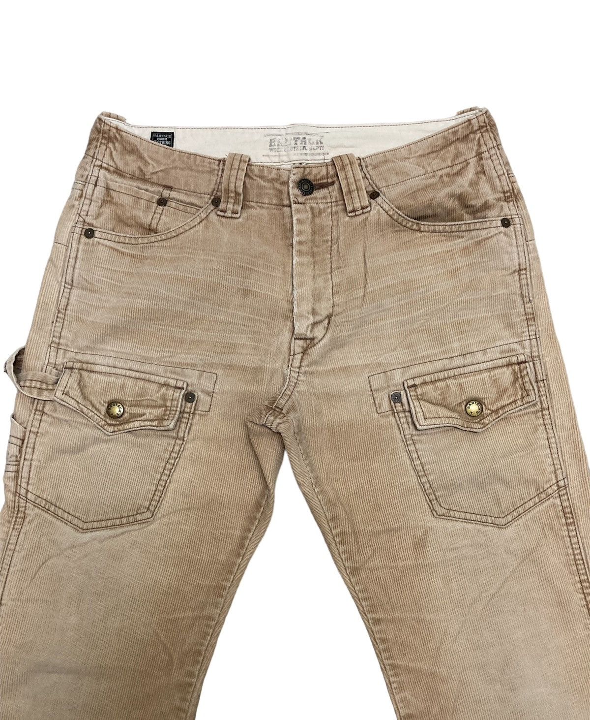 Japanese Brand Distressed Bartack Corduroy Bush Pants Size US 30 / EU 46 - 3 Thumbnail