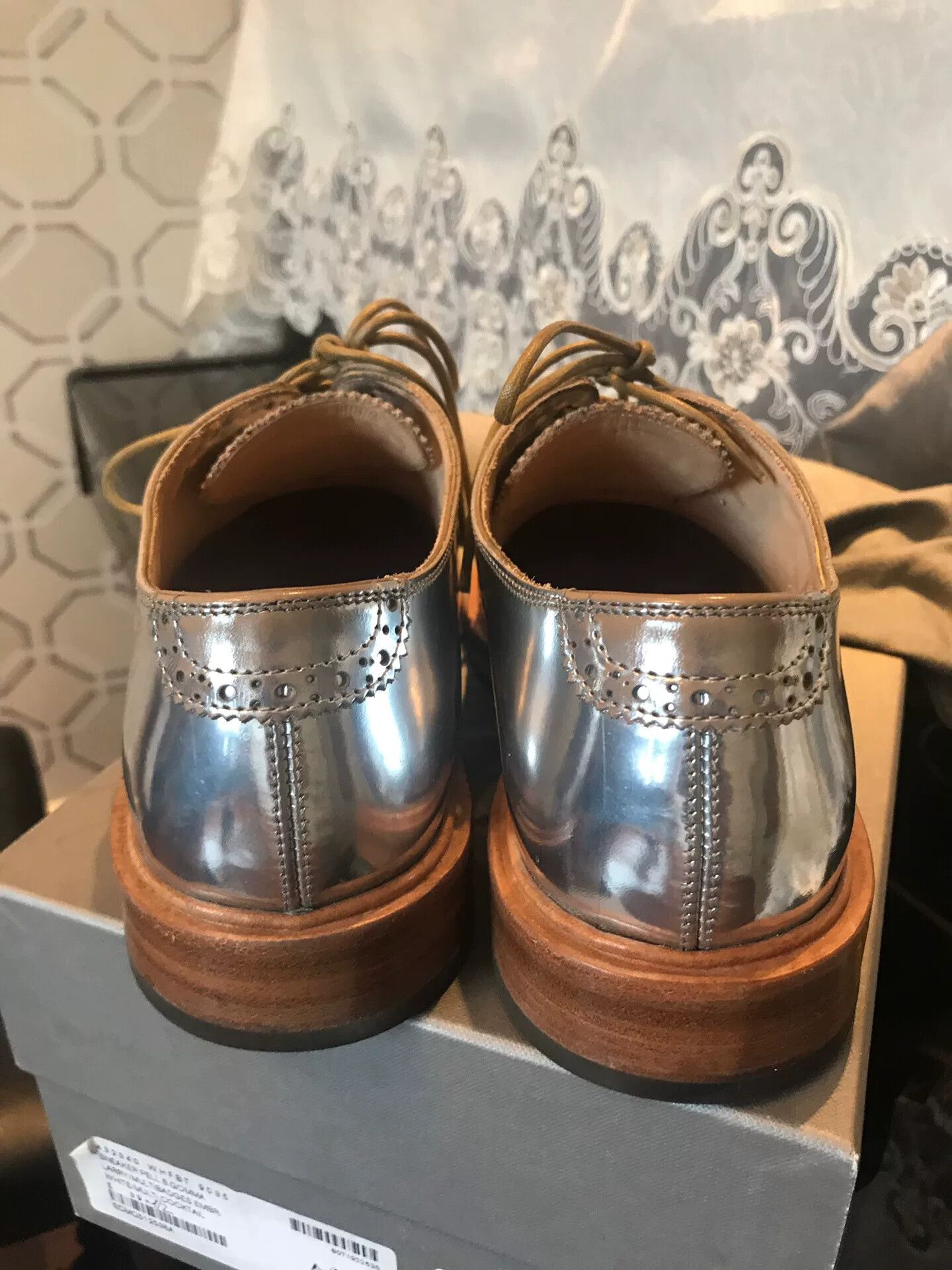 Alexander McQueen Alexander McQueen Silver Mirror Leather Shoes Size US 7 / EU 40 - 9 Thumbnail