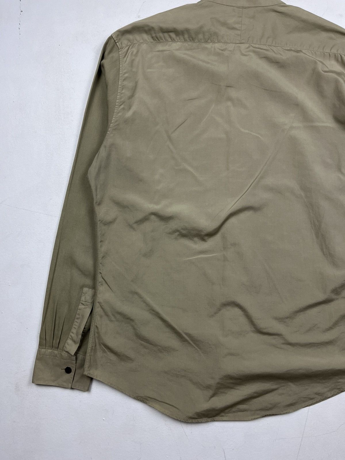 Designer × Hermes × Vintage Hermès Military-Inspired Band Collar Shirt – Made in France Size US XXS / EU 40 - 16 Thumbnail