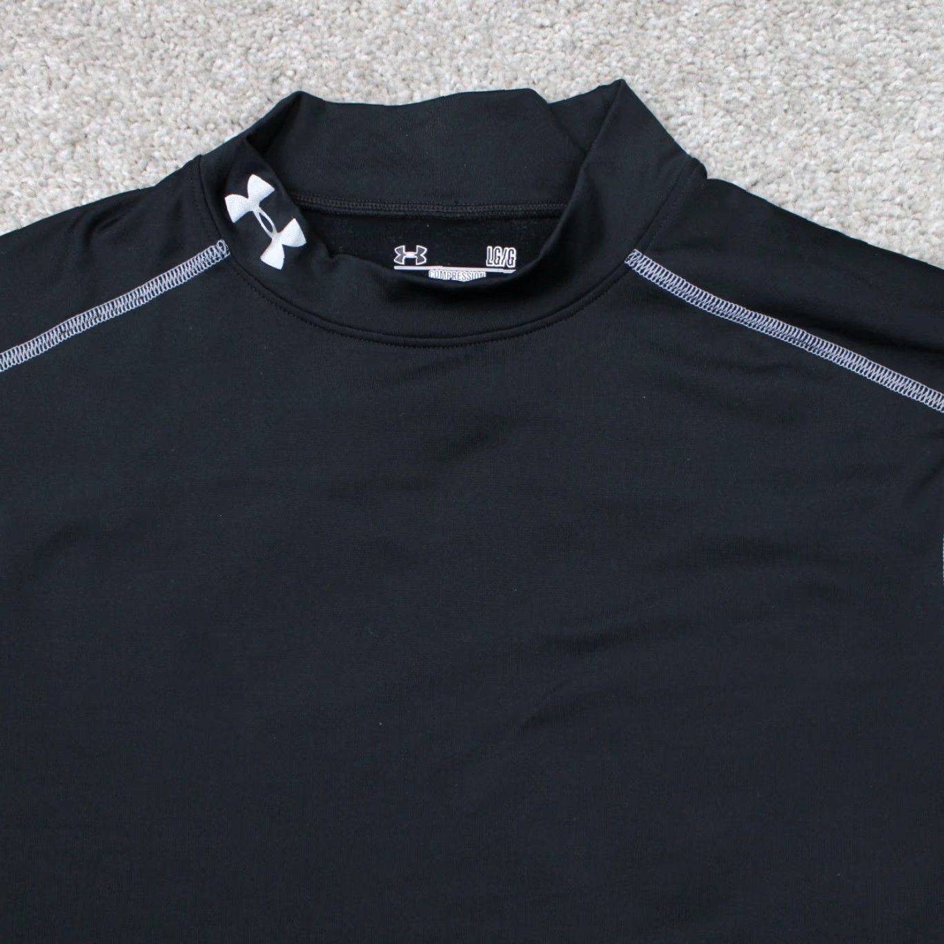 Under Armour Under Armour ColdGear Polo Shirt Mens Large Black Stretch L/S Pullover Urban Logo Athletic Activewear Polo Shirt Mens Large Black Under Armour UA Tech Size US L / EU 52-54 / 3 - 5 Thumbnail