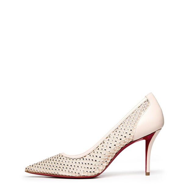 Christian Louboutin Apostropha Mesh Strass 80mm Pumps Size US 8 / IT 38 - 3 Thumbnail