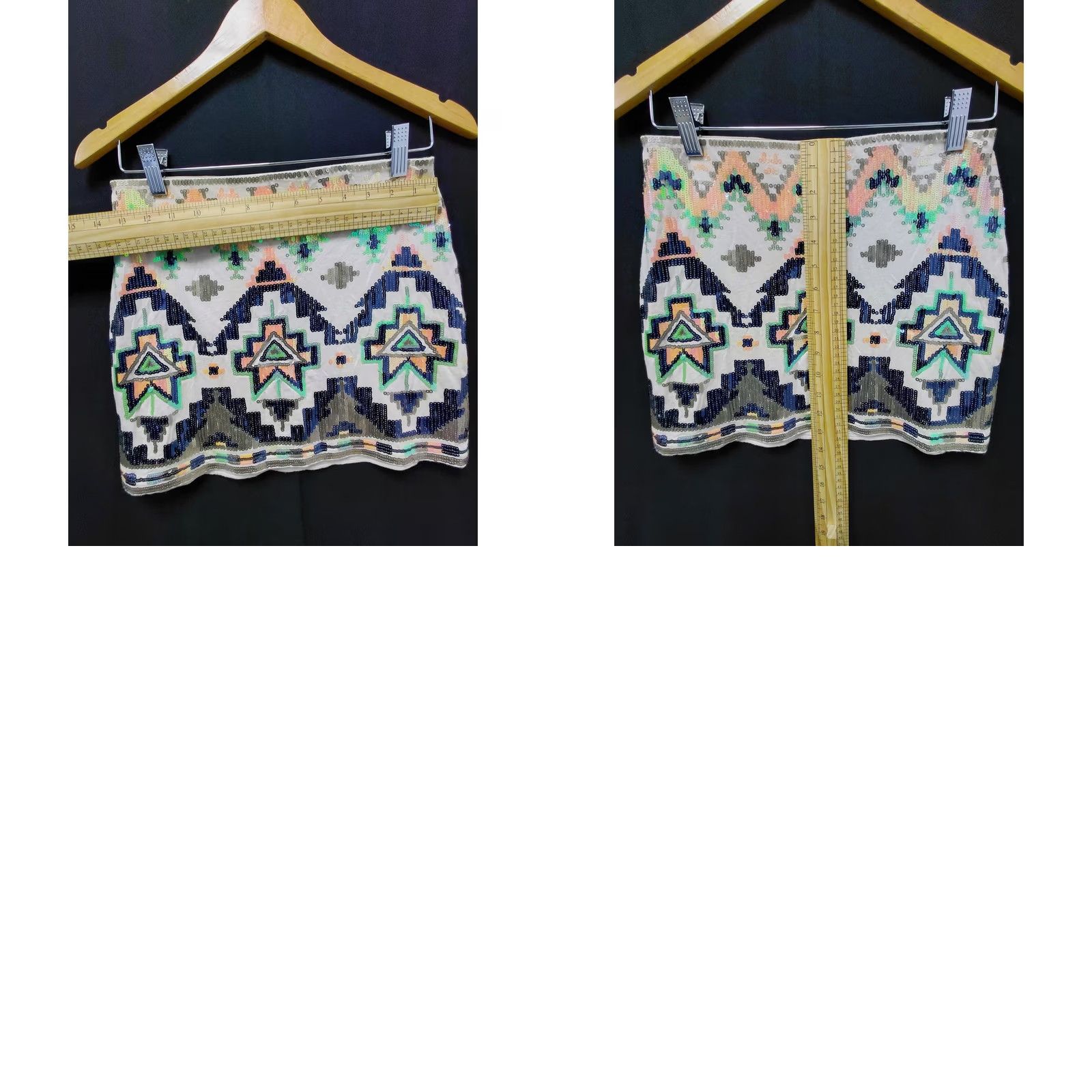 Express Express Sequin Embellished Mini Skirt Multicolor Geometric Lined Size XS Size 26" / US 2 / IT 38 - 8 Thumbnail