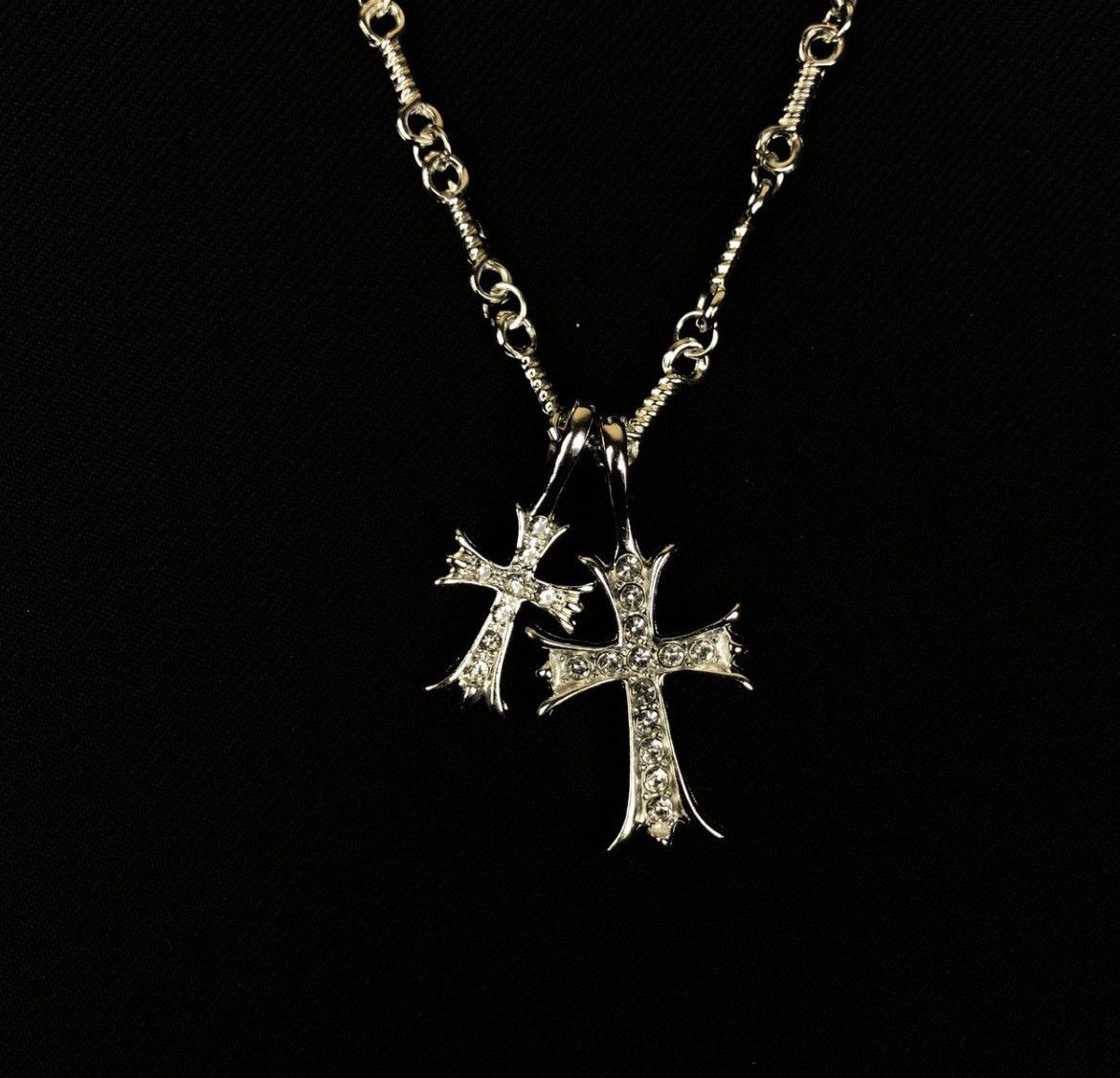 Jewelry Double Cross Necklace Punk Gothic Size ONE SIZE - 2 Thumbnail