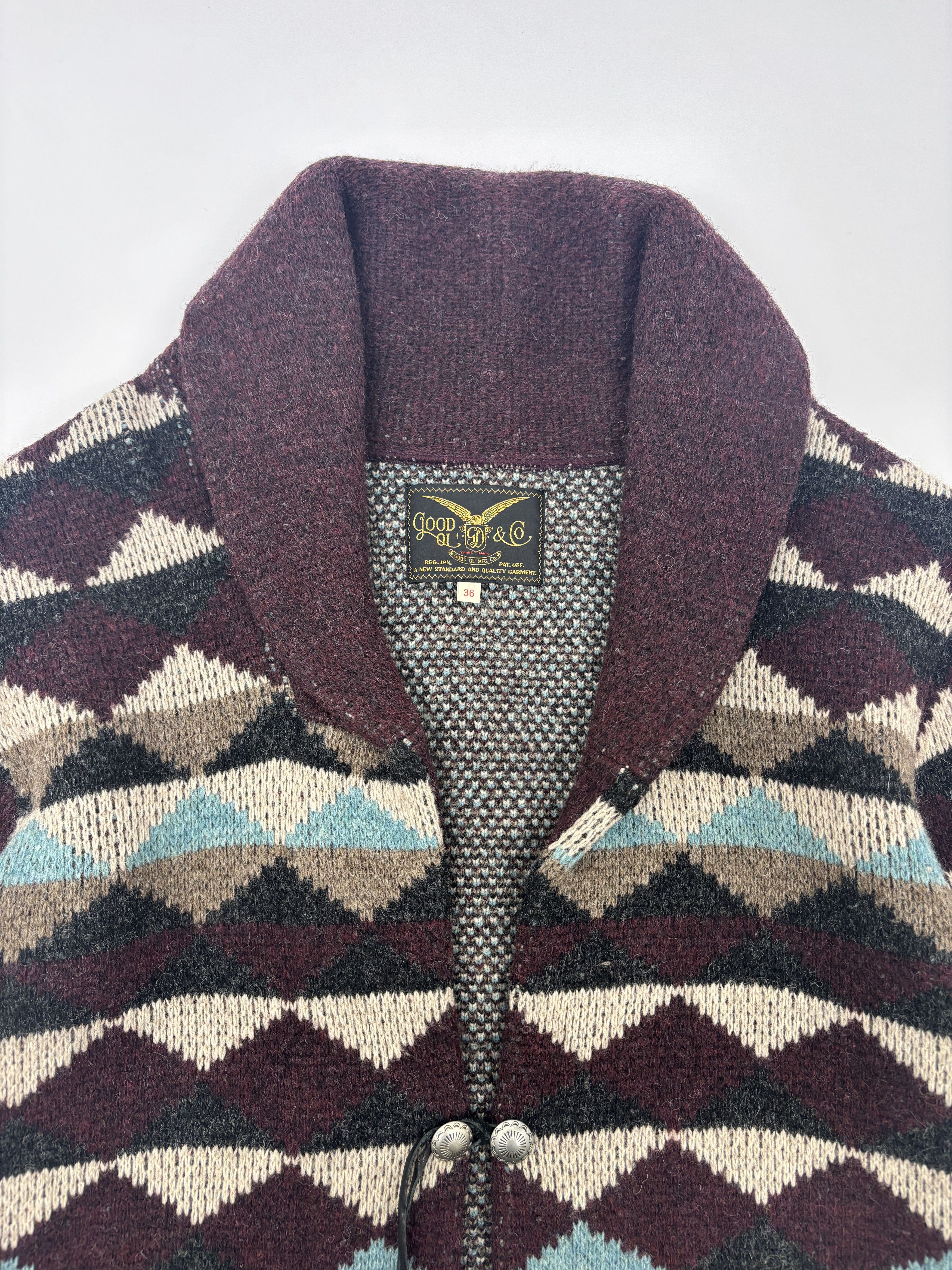 Japanese Brand Good Ol’ Shawl Collar Cardigan Wool Knit Concho Button Size US S / EU 44-46 / 1 - 4 Thumbnail