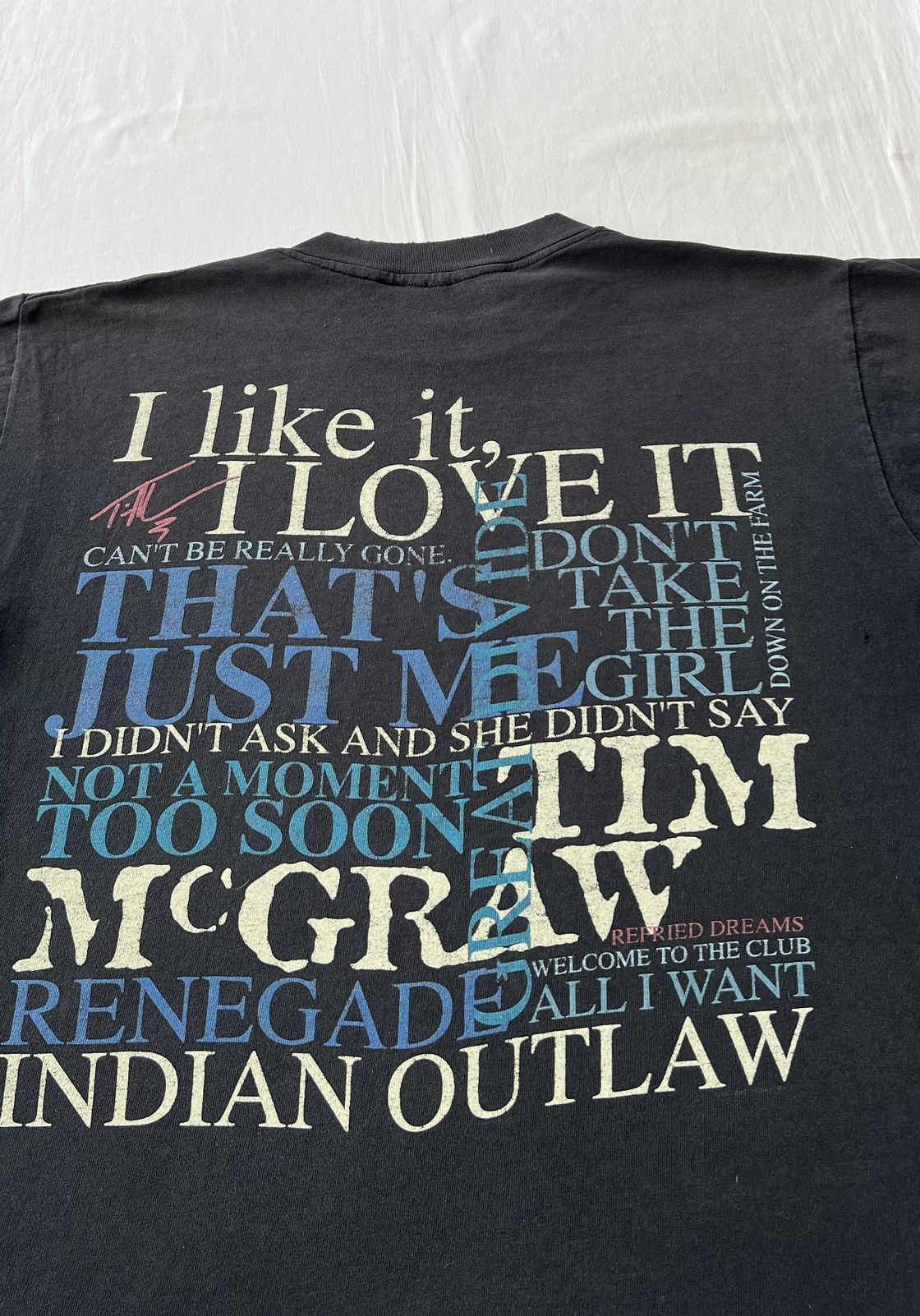 Band Tees Vintage 1995 Tim McGraw Сountry Music Faded Black T-shirt Size US L / EU 52-54 / 3 - 16 Thumbnail