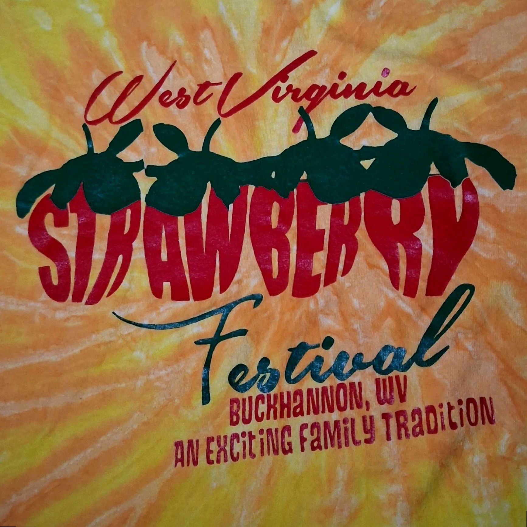 Gildan West Virginia Strawberry Festival Shirt S Small Multicolor Tie Dye Gildan Crew Neck Short Sleeve Graphic Farmer Grower Mens Size US S / EU 44-46 / 1 - 2 Thumbnail