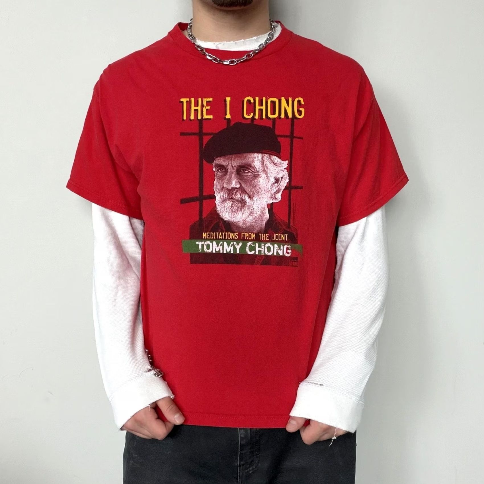 Vintage Y2K Tommy Chong Shirt Mens Large Red The I Chong 420 Graphic Tee Top Size US L / EU 52-54 / 3 - 2 Thumbnail