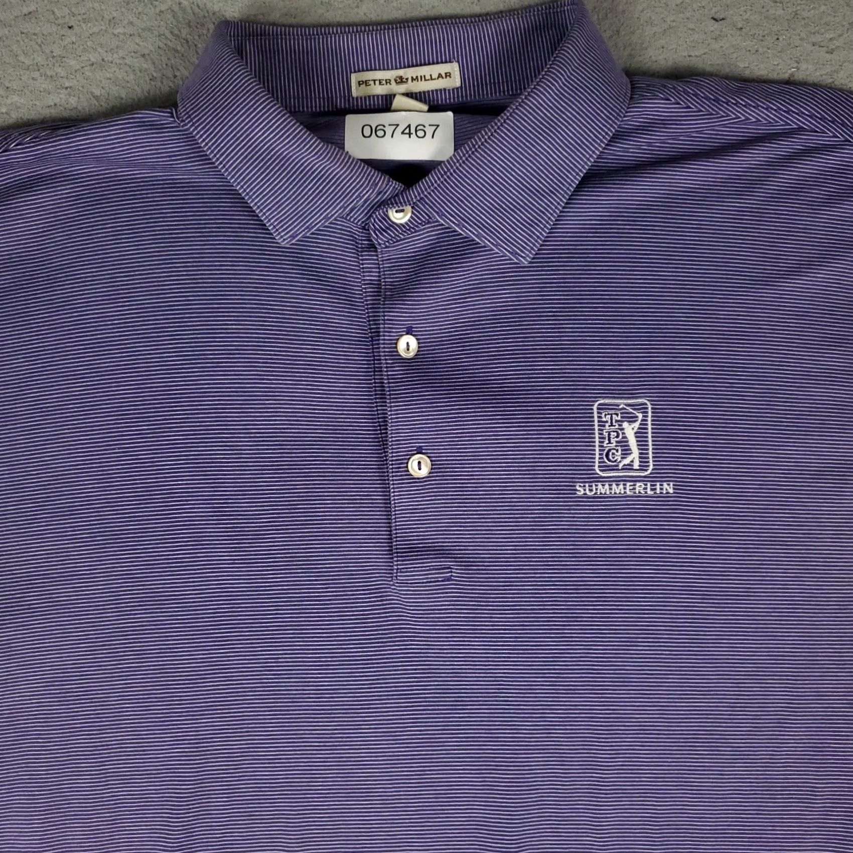 Peter Millar Peter Millar Polo Shirt Mens Size Large Purple Striped Cotton Short Sleeve Size US L / EU 52-54 / 3 - 2 Thumbnail