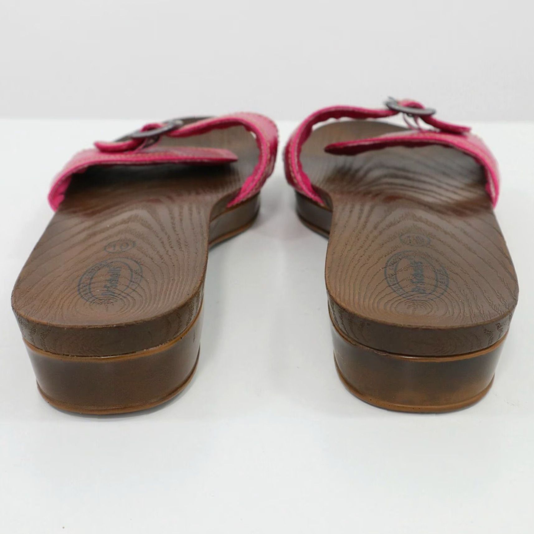 Dr. Scholl's Sandals Womens 10 Hot Pink Buckle Slip On Comfort