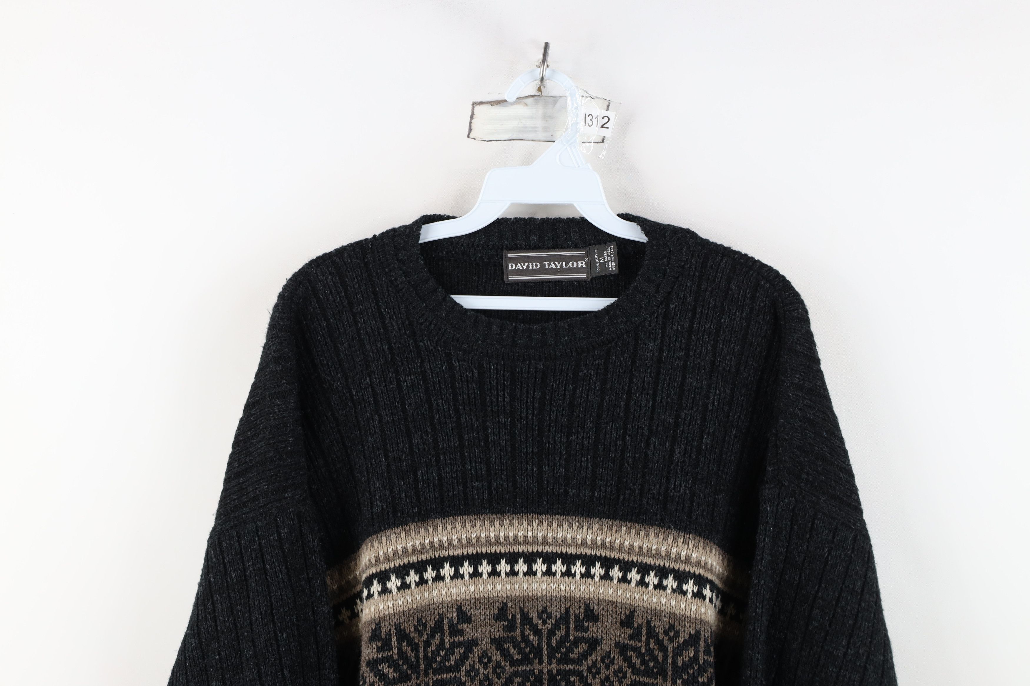 Vintage Vintage 90s Streetwear Snowflake Ribbed Knit Sweater USA Size US M / EU 48-50 / 2 - 2 Thumbnail