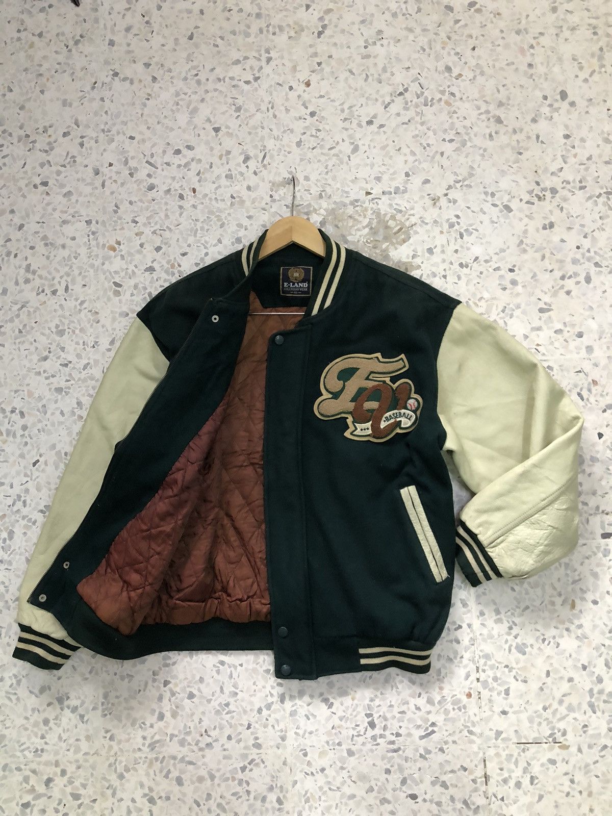 MLB Vtg 90s Ivy Spirit Baseball Team Varsity Jacket Arm Leather Size US L / EU 52-54 / 3 - 19 Thumbnail