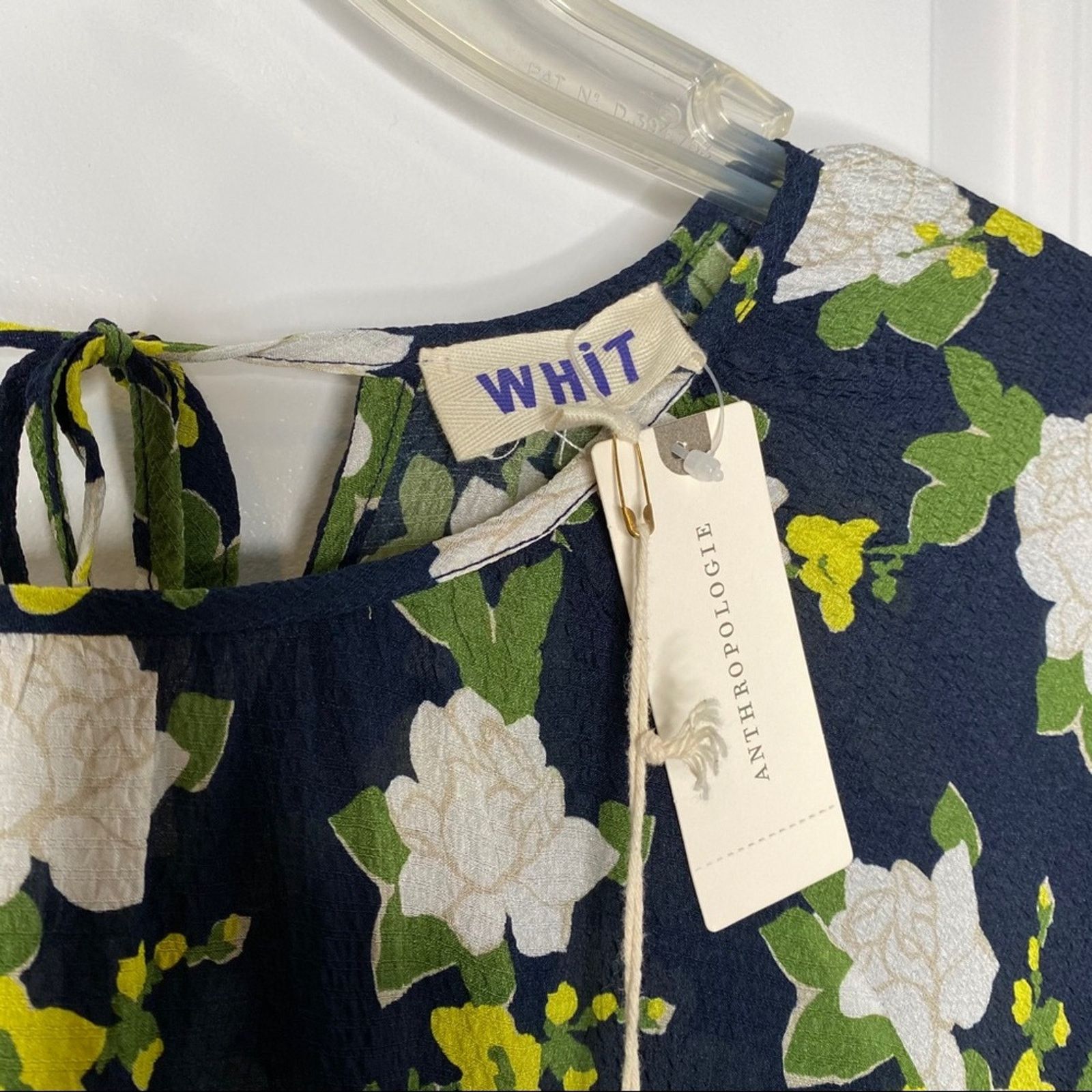 Anthropologie Anthropologie Whit Sadie Maxi Silk Floral Dress Navy Blue Size XS / US 0-2 / IT 36-38 - 8 Thumbnail