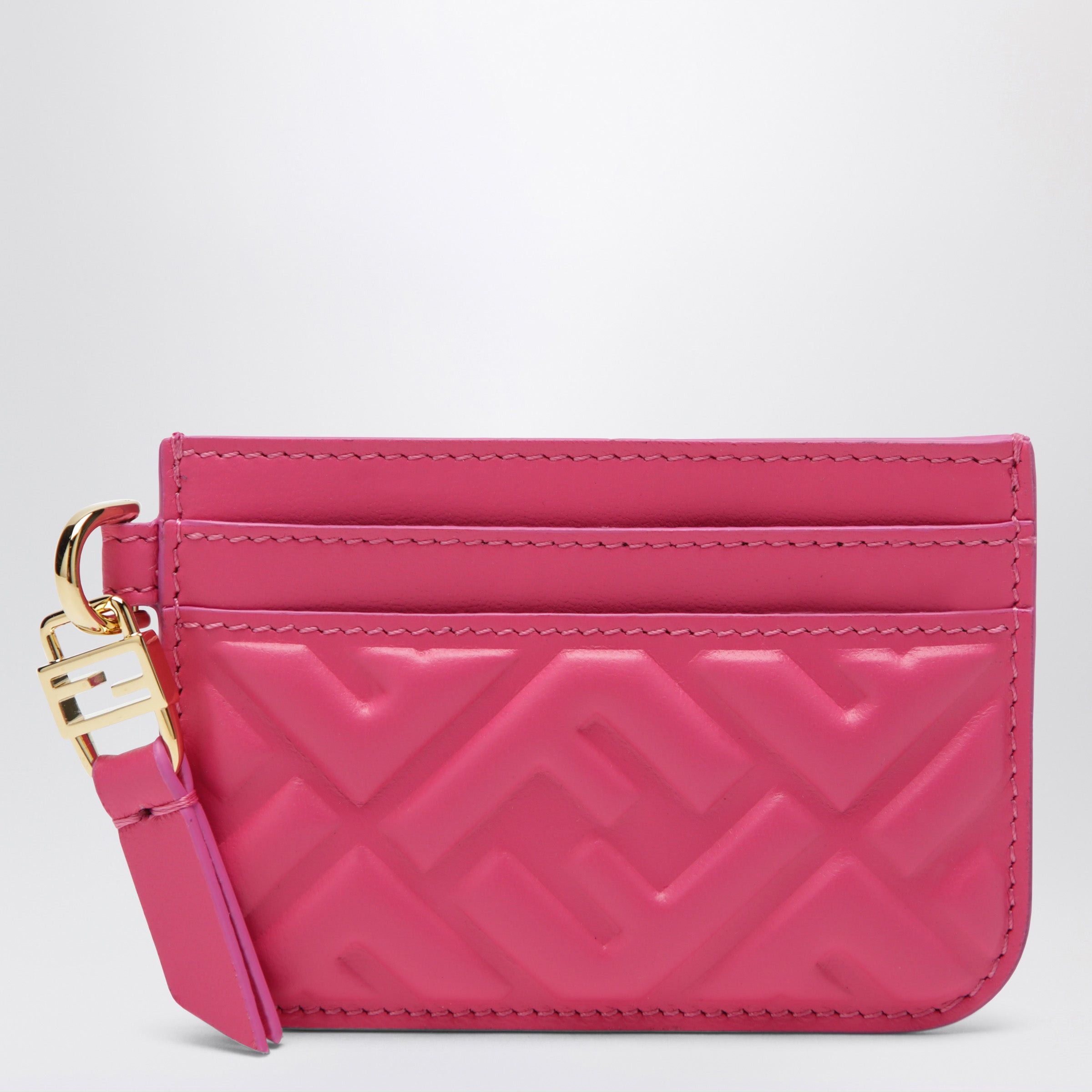 Fendi Fendi Fuchsia Nappa Leather Baguette Card Case With Ff Motif Size ONE SIZE - 1 Thumbnail