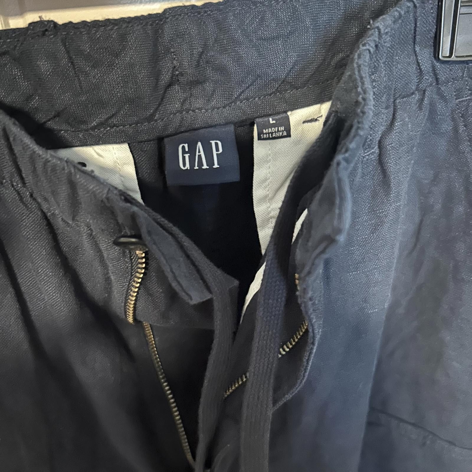 Gap GAP Linen Cargo Pants New Classic Navy Blue Large Size US 34 / EU 50 - 4 Thumbnail