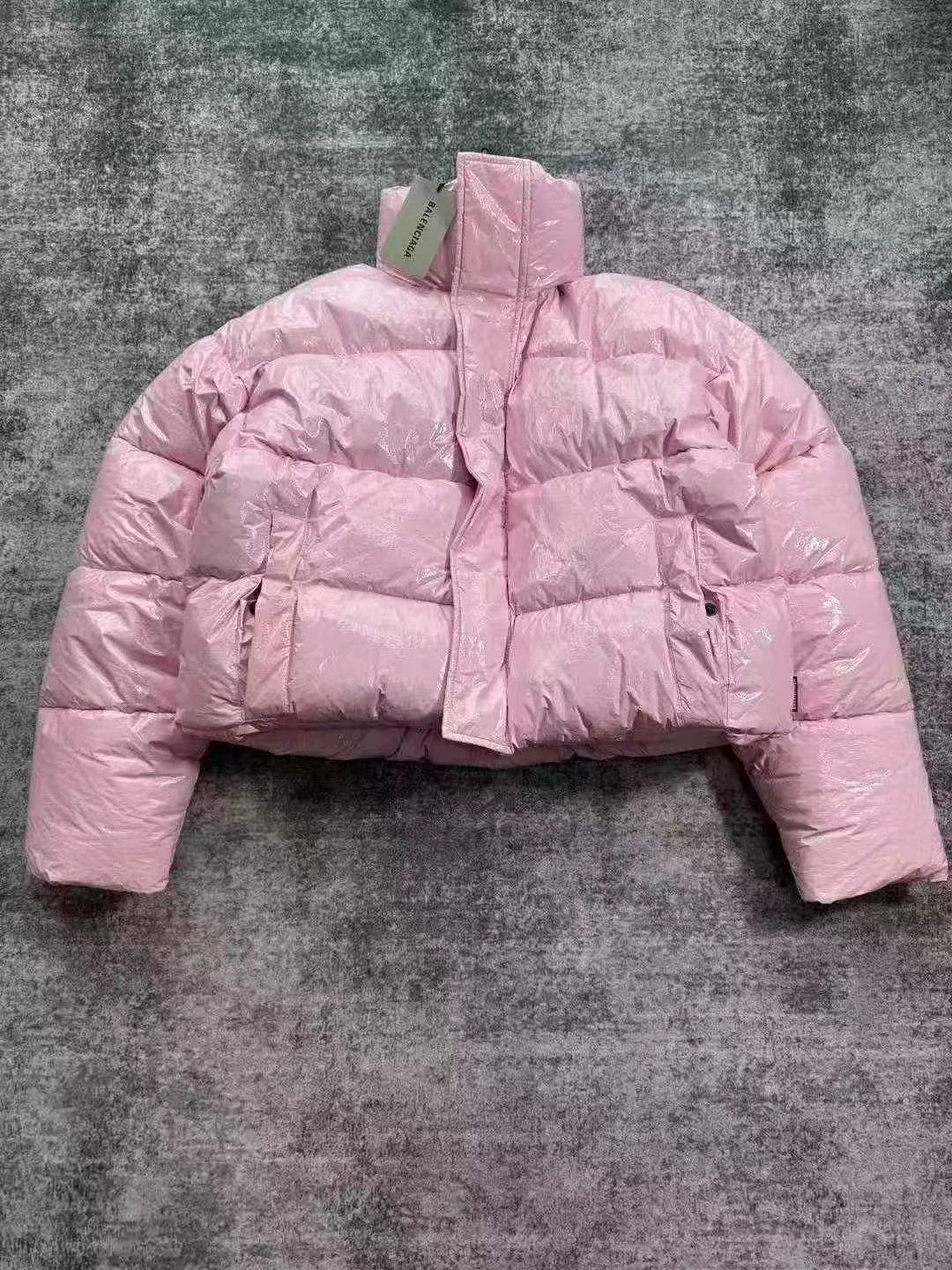 Balenciaga Pink Glossy Down Jacket
