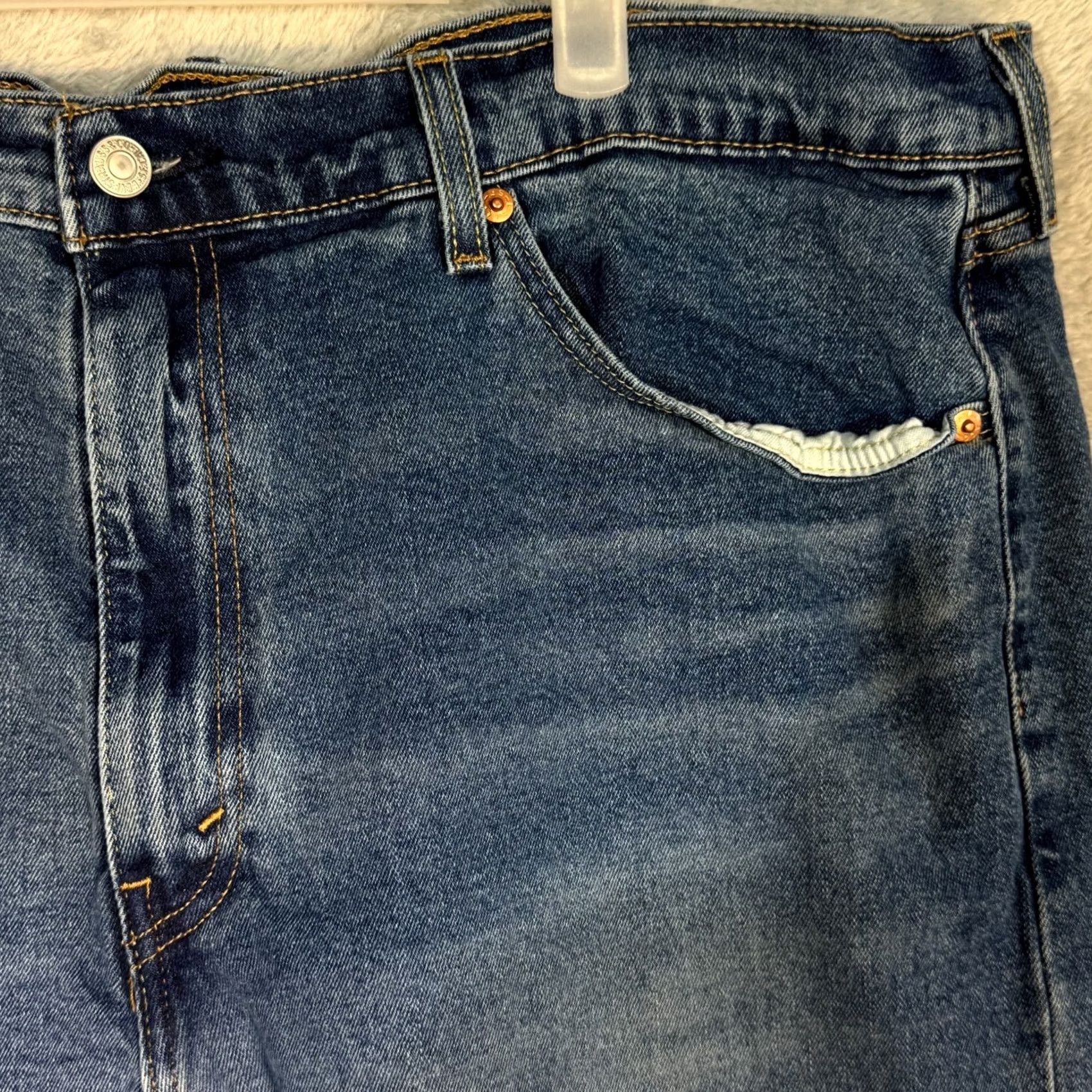 Levi's Levi’s 505 Jeans Men Blue Stretch Denim Mid-Rise Straight Leg 40 x 30 Denim Jeans Regular Mens Holiday Retro? Size US 40 / EU 56 - 4 Thumbnail