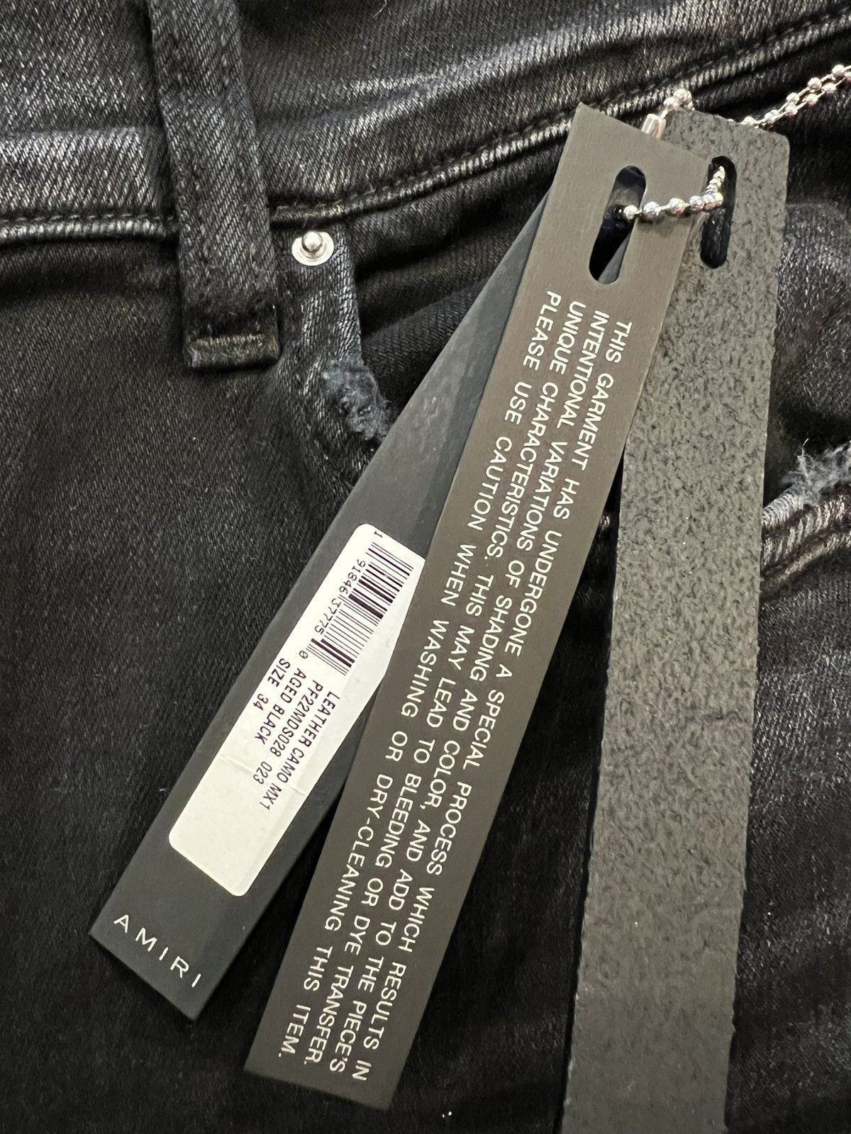 Amiri Black leather camo X1 Size US 34 / EU 50 - 3 Thumbnail