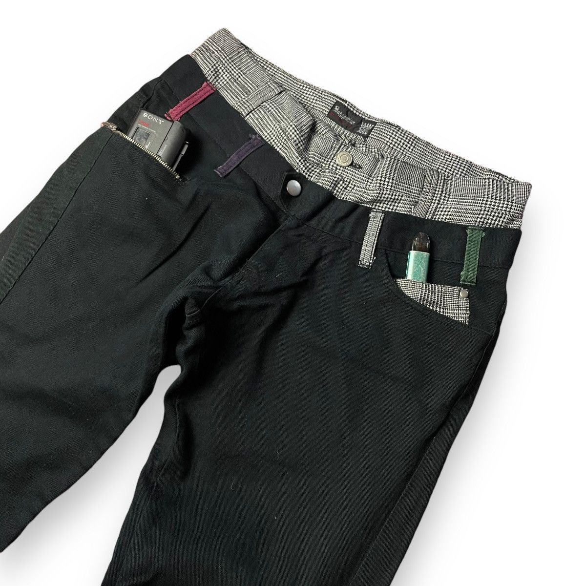 If Six Was Nine 🇯🇵 SUGGESTION MULTICOLOR DOUBLE WAIST SPIRAL CUT PANTS Size US 31 - 4 Thumbnail