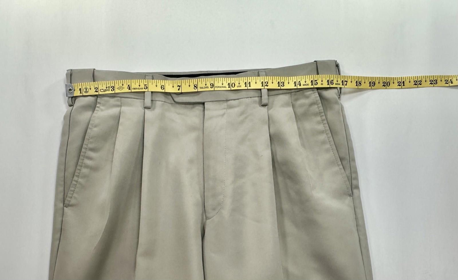 Savane Savane Pleated Straight Leg Chinos Beige Mens 33/30 Size US 33 - 3 Thumbnail